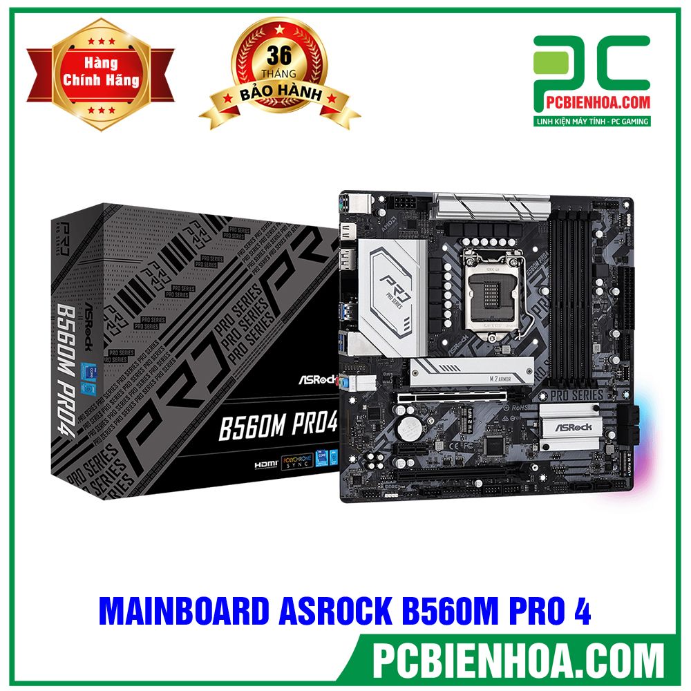 MAINBOARD ASROCK B560M PRO 4 ( LGA1200 / M-ATX / 4xDDR4 )