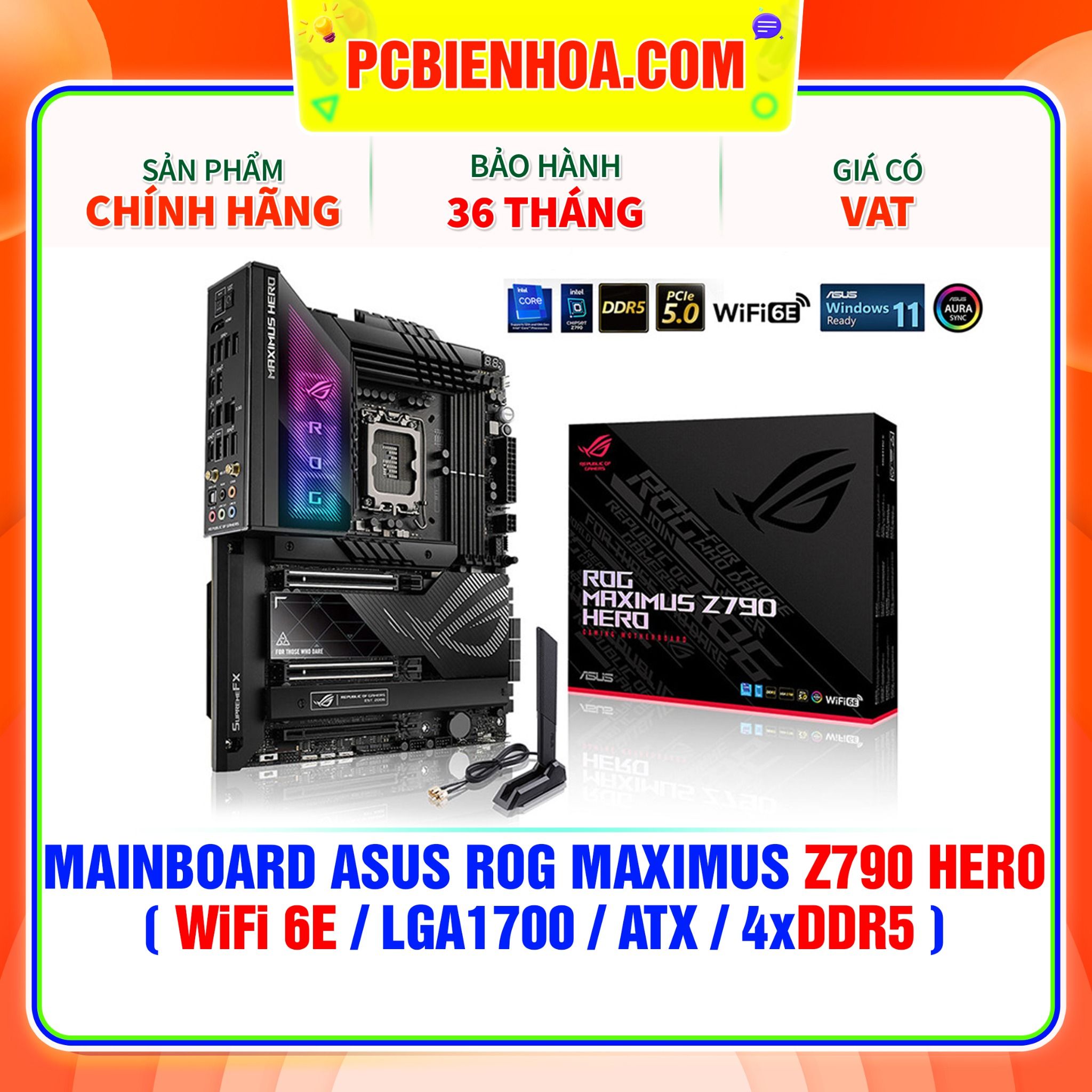  DDR5 - MAINBOARD ASUS ROG MAXIMUS Z790 HERO ( WIFI 6E / LGA1700 / ATX / 4xDDR5 ) 