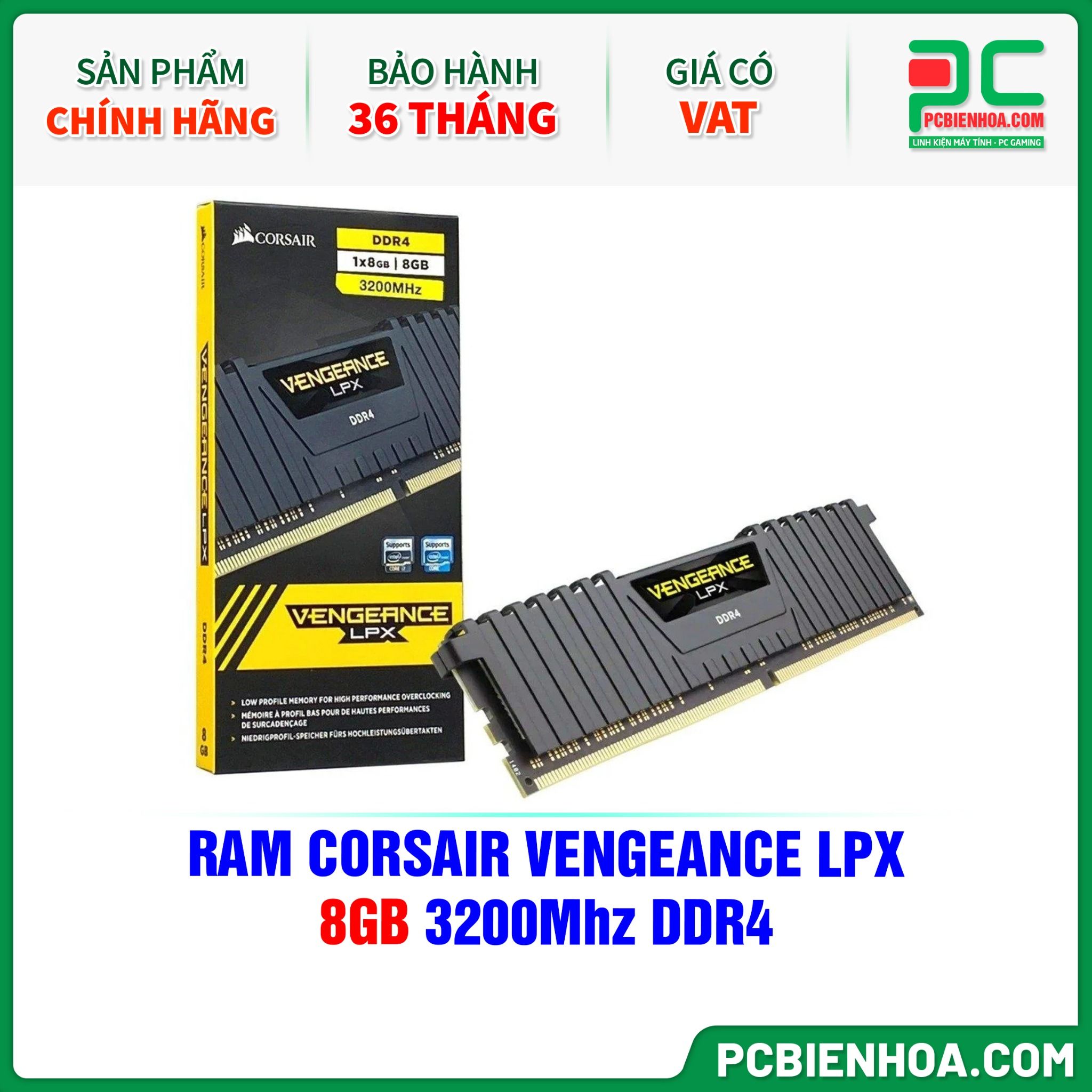 RAM CORSAIR VENGEANCE LPX - 8GB 3200Mhz DDR4