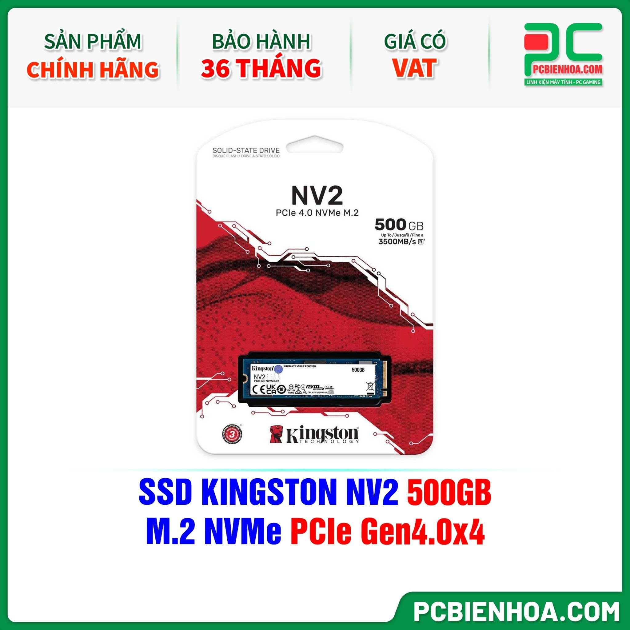 SSD KINGSTON NV2 500GB - M.2 NVMe PCIe Gen4.0x4 ( SNV2S/500G )