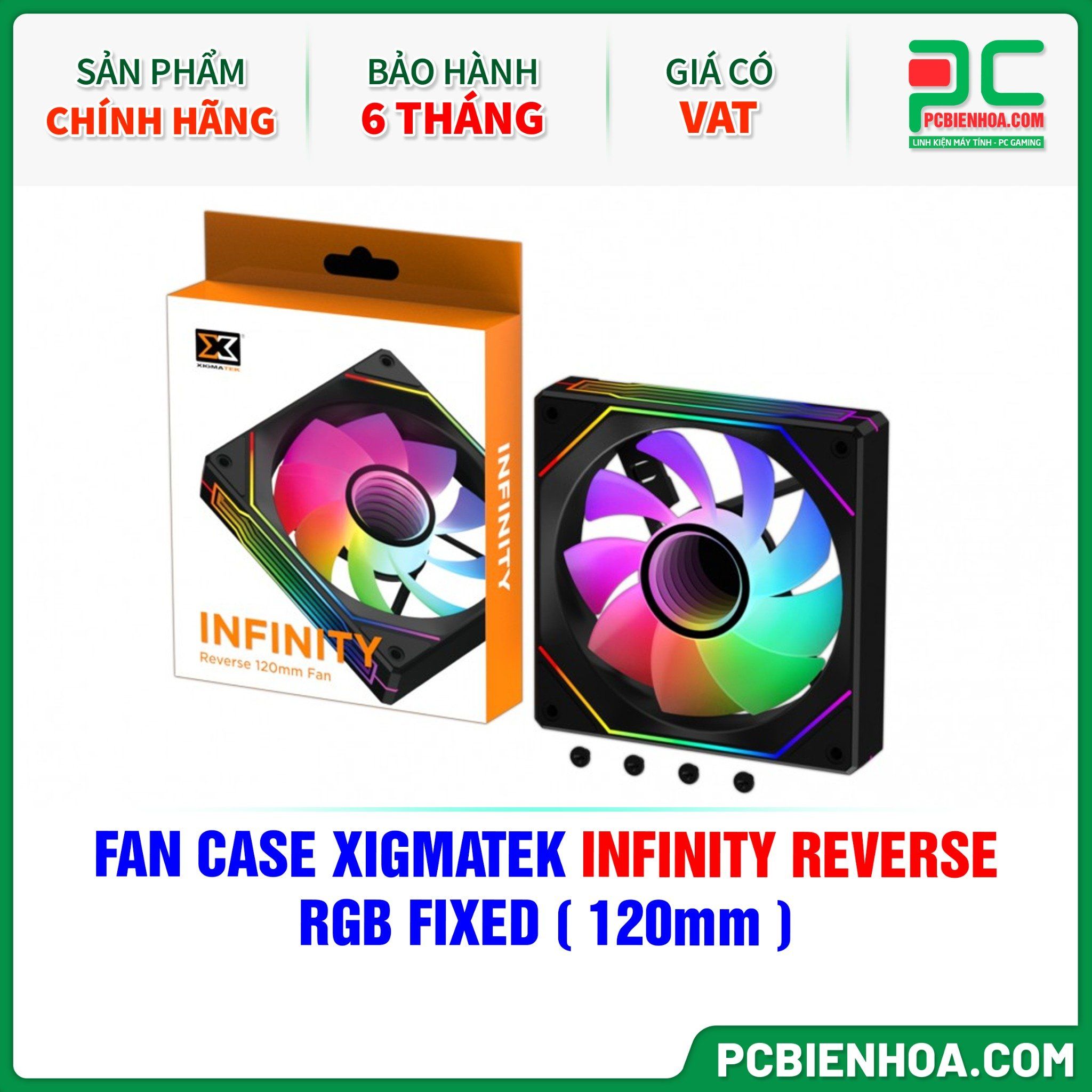 FAN CASE XIGMATEK INFINITY REVERSE RGB FIXED - FAN NGƯỢC ( 120mm / EN44588 )