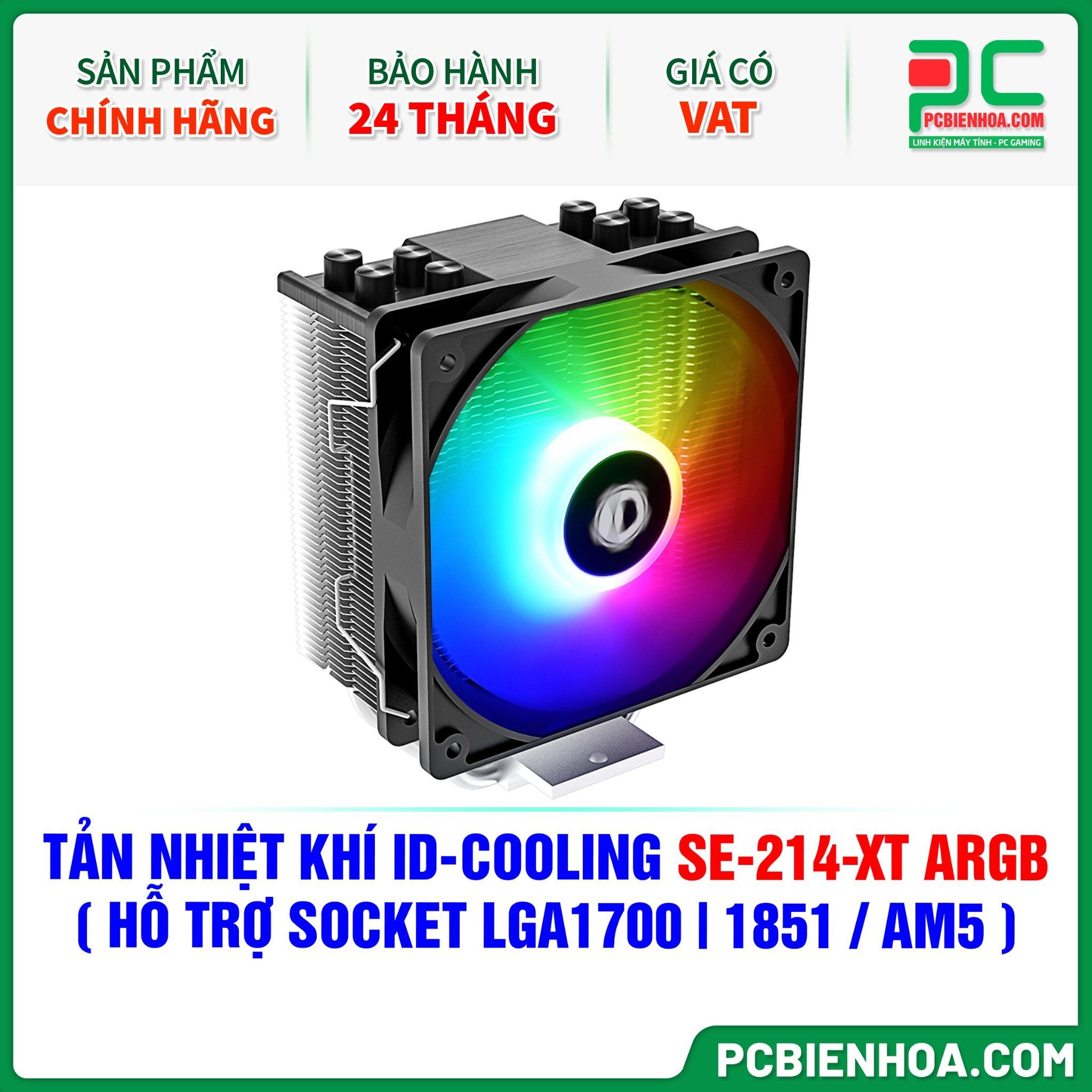 TẢN NHIỆT KHÍ ID-COOLING SE-214-XT ARGB ( HỖ TRỢ SOCKET LGA1700|1851 / AM5 )