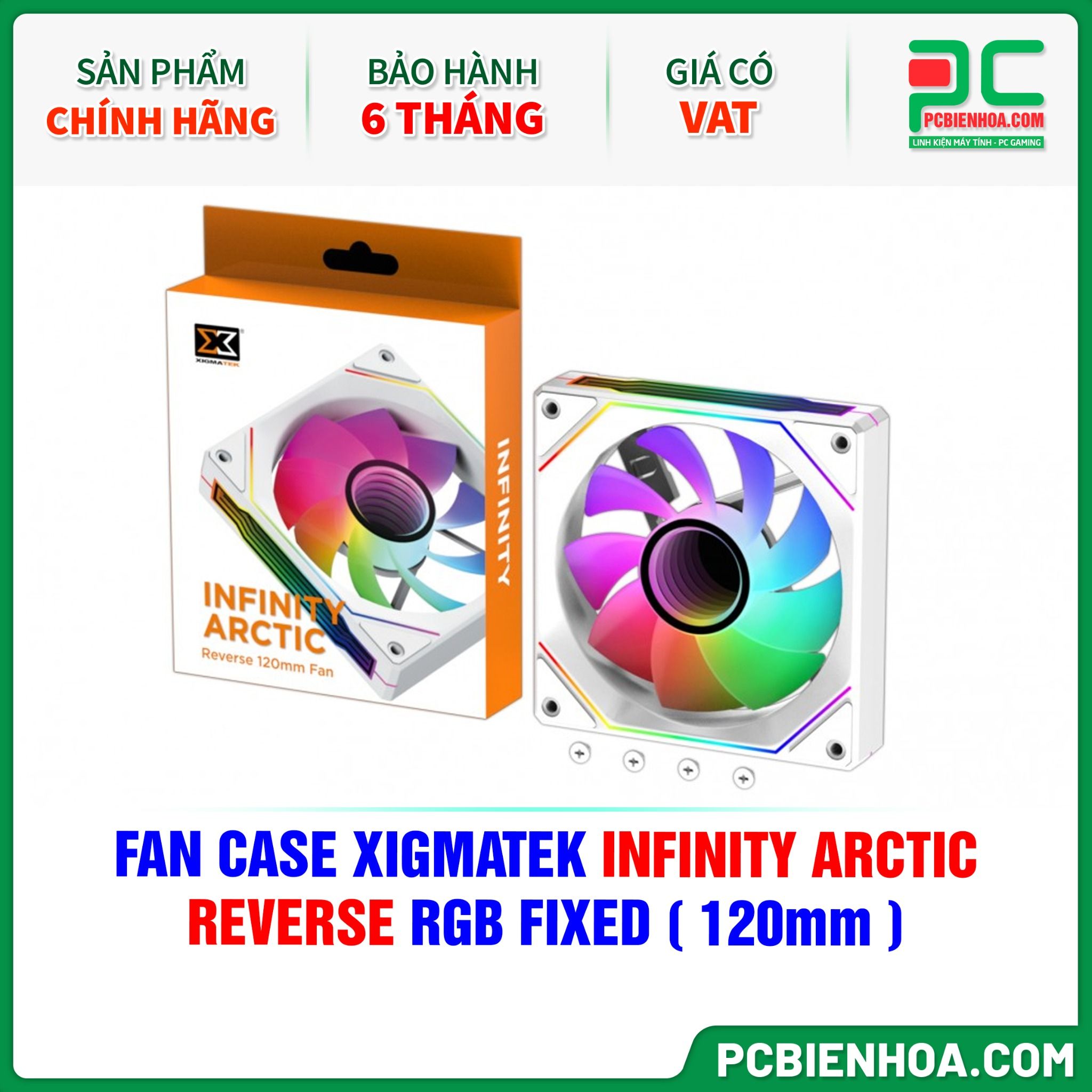 FAN CASE XIGMATEK INFINITY ARCTIC REVERSE RGB FIXED - FAN NGƯỢC ( 120mm / EN44595 )