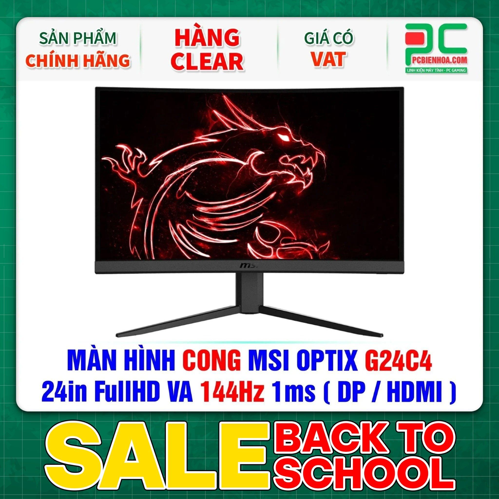 HÀNG CLEAR - MÀN HÌNH CONG MSI OPTIX G24C4 - 24in FullHD VA 144Hz 1ms ( DP / HDMI )