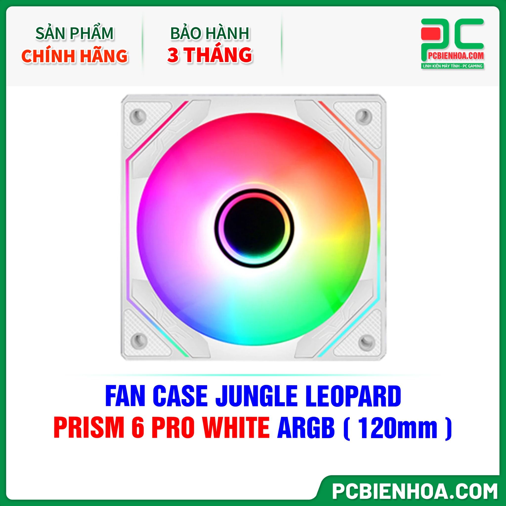 FAN CASE JUNGLE LEOPARD PRISM 6 PRO WHITE ARGB ( 120mm )