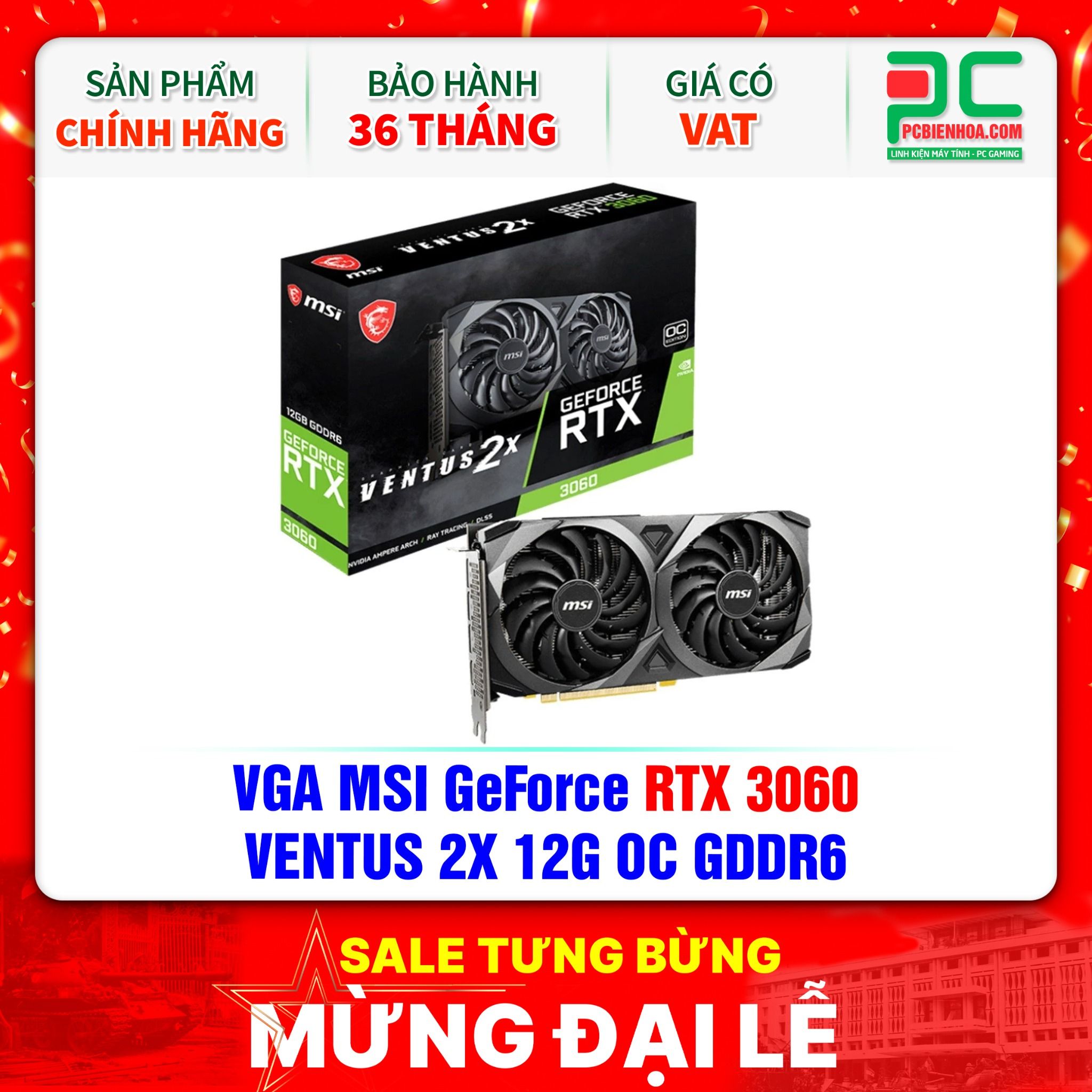 VGA MSI GeForce RTX 3060 VENTUS 2X 12G OC GDDR6