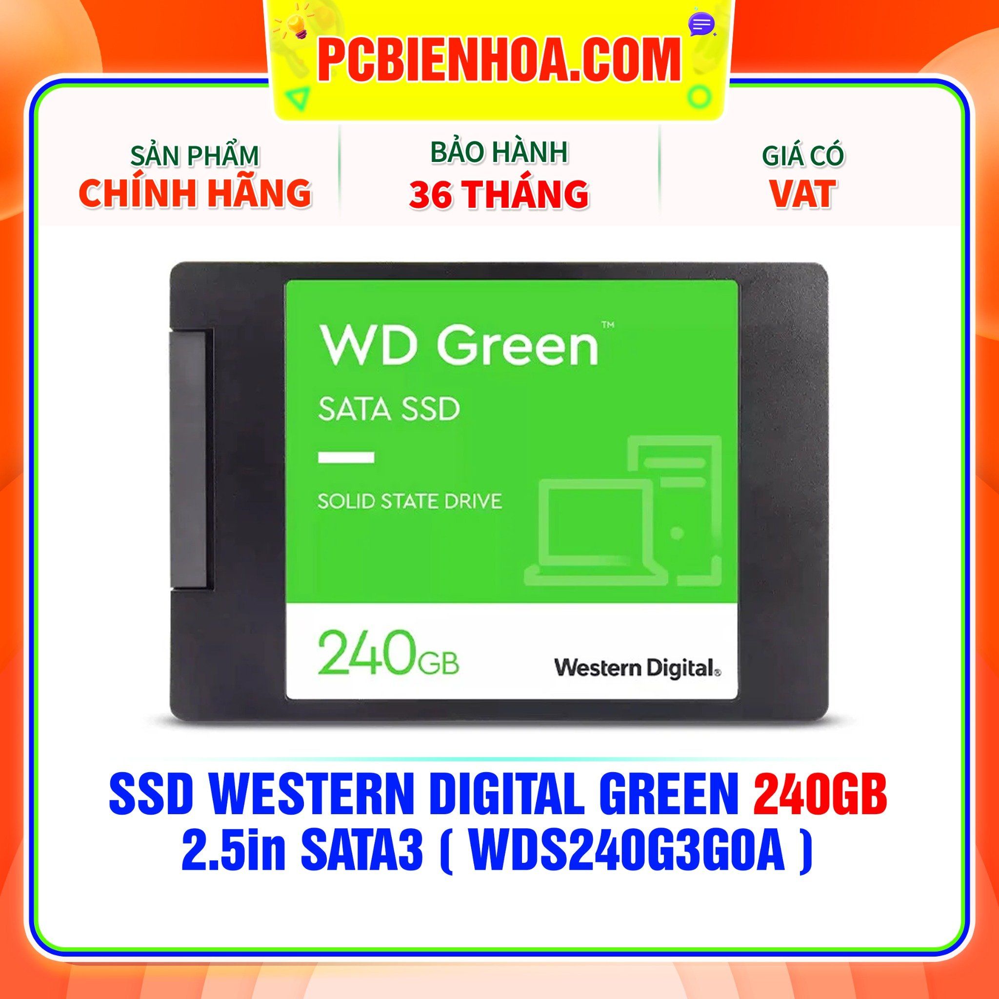  SSD WESTERN DIGITAL GREEN 240GB - 2.5in SATA3 ( WDS240G3G0A ) 