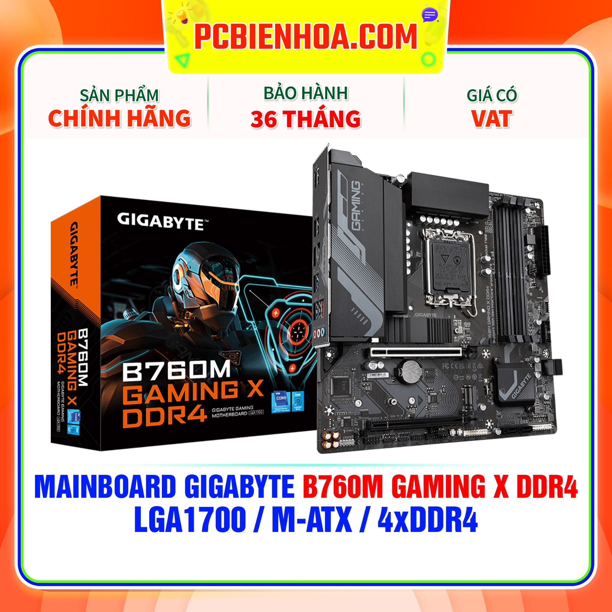  MAINBOARD GIGABYTE B760M GAMING X DDR4 ( LGA1700 / m-ATX / 4xDDR4 ) 