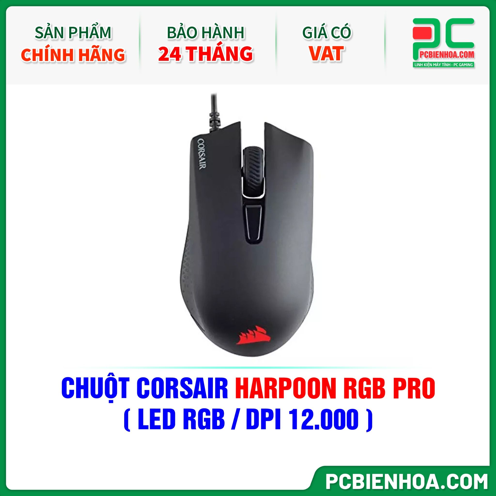 CHUỘT CORSAIR HARPOON RGB PRO ( LED RGB / DPI 12.000 )