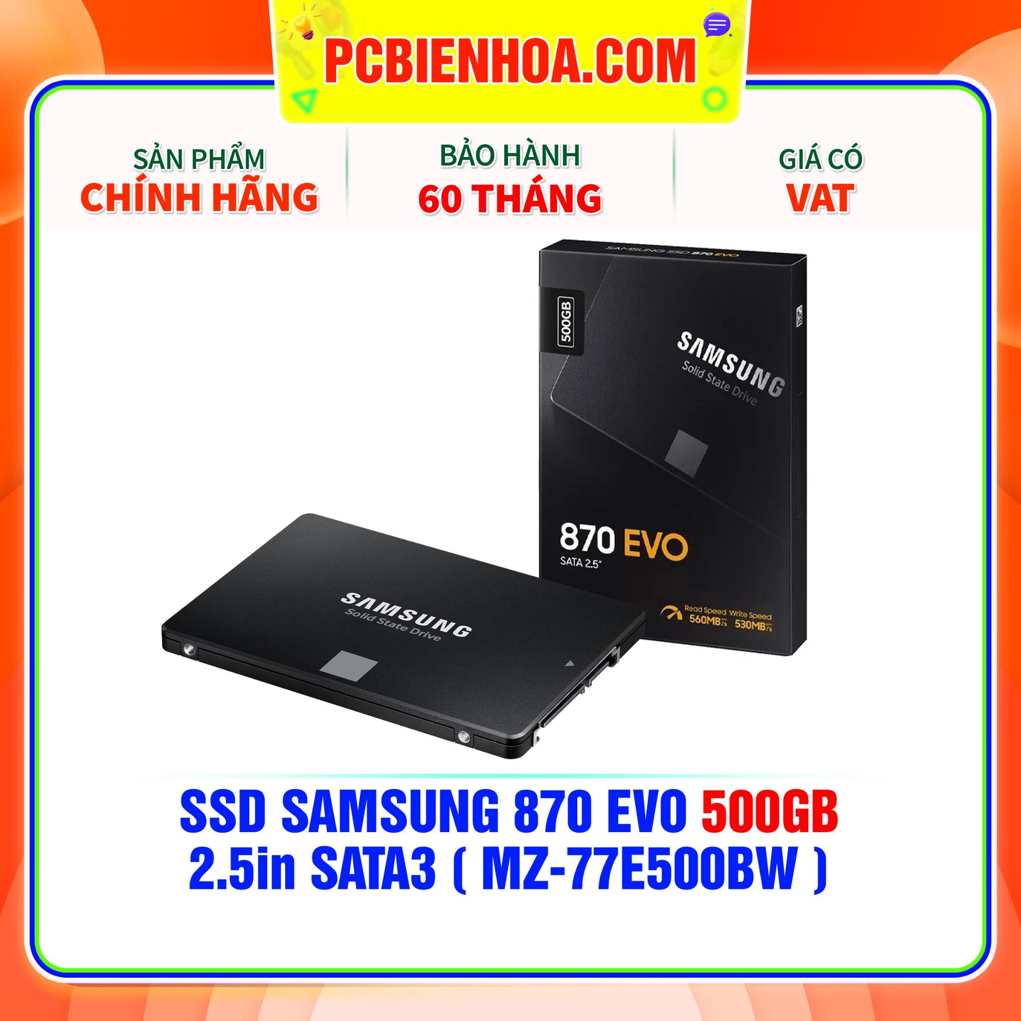  SSD SAMSUNG 870 EVO 500GB - 2.5in SATA3 ( MZ-77E500BW ) 