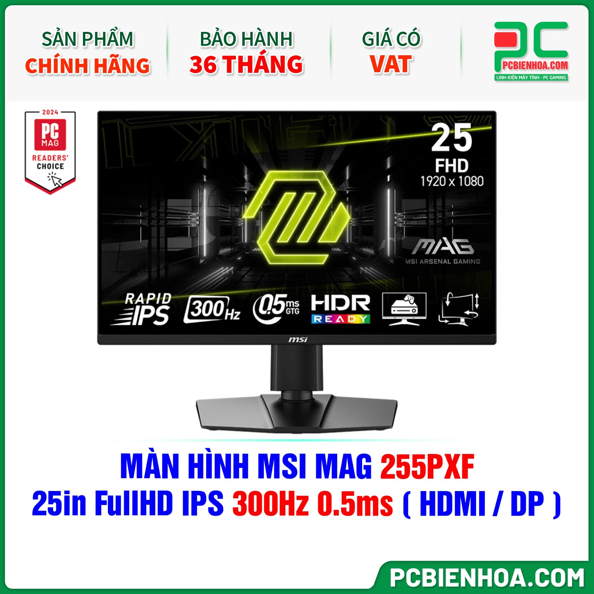 MÀN HÌNH MSI MAG 255PXF - 25in FullHD IPS 300Hz 0.5ms ( HDMI / DP )