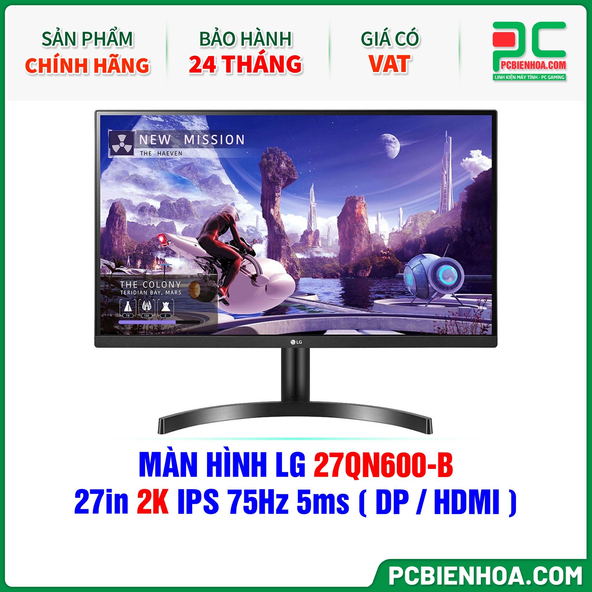 MÀN HÌNH LG 27QN600-B - 27in 2K IPS 75Hz 5ms ( DP / HDMI )