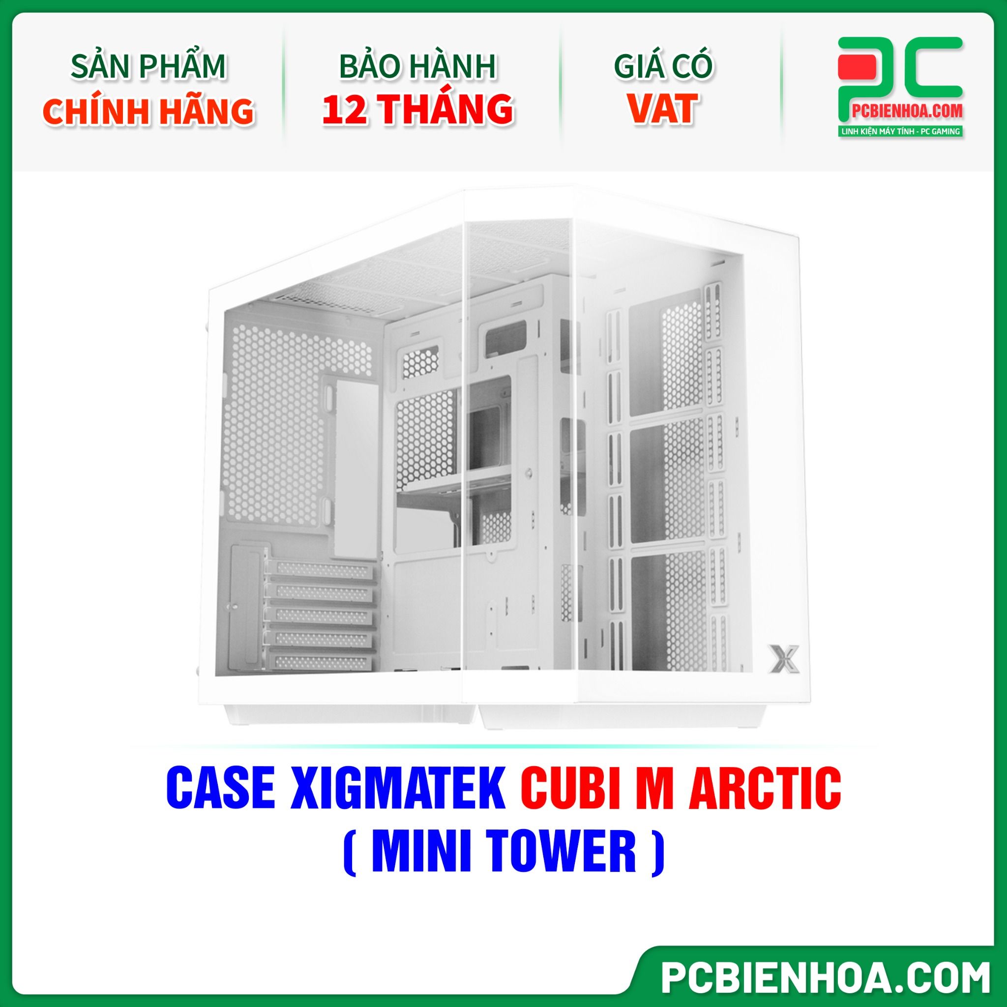 CASE XIGMATEK CUBI M ARCTIC - CHƯA KÈM FAN ( MINI TOWER - EN42782 )