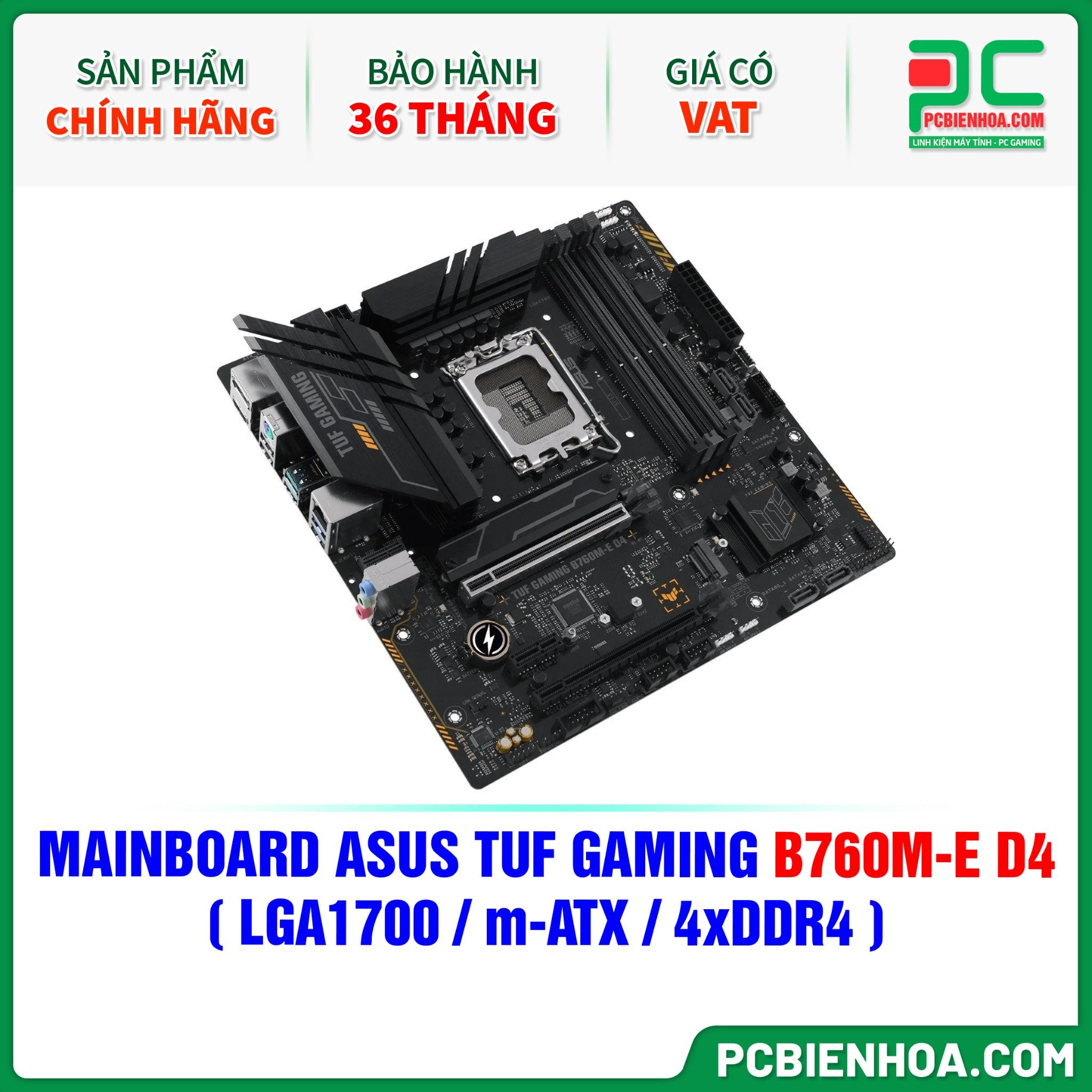 MAINBOARD ASUS TUF GAMING B760M-E D4 ( LGA1700 / m-ATX / 4xDDR4 )