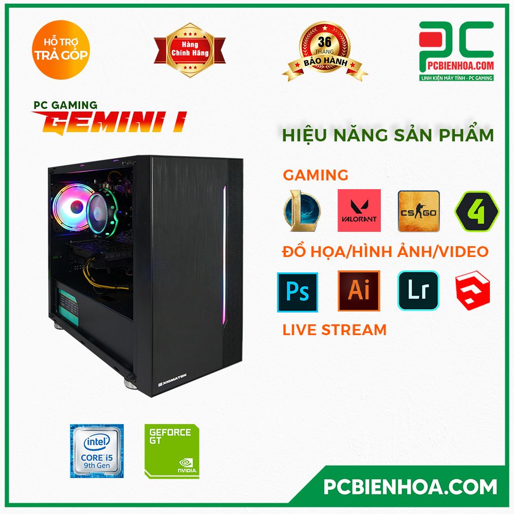 PC GAMING GEMINI I ( CORE I5 9400F / B365 / GT1030 / 8GB / 120GB )
