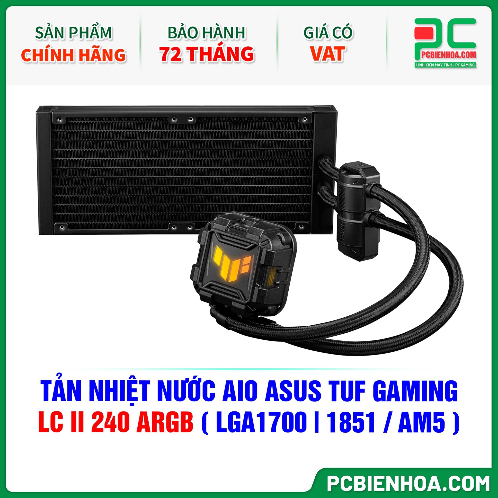 TẢN NHIỆT NƯỚC AIO ASUS TUF GAMING LC II 240 ARGB ( HỖ TRỢ SOCKET LGA1700|1851 / AM5 )