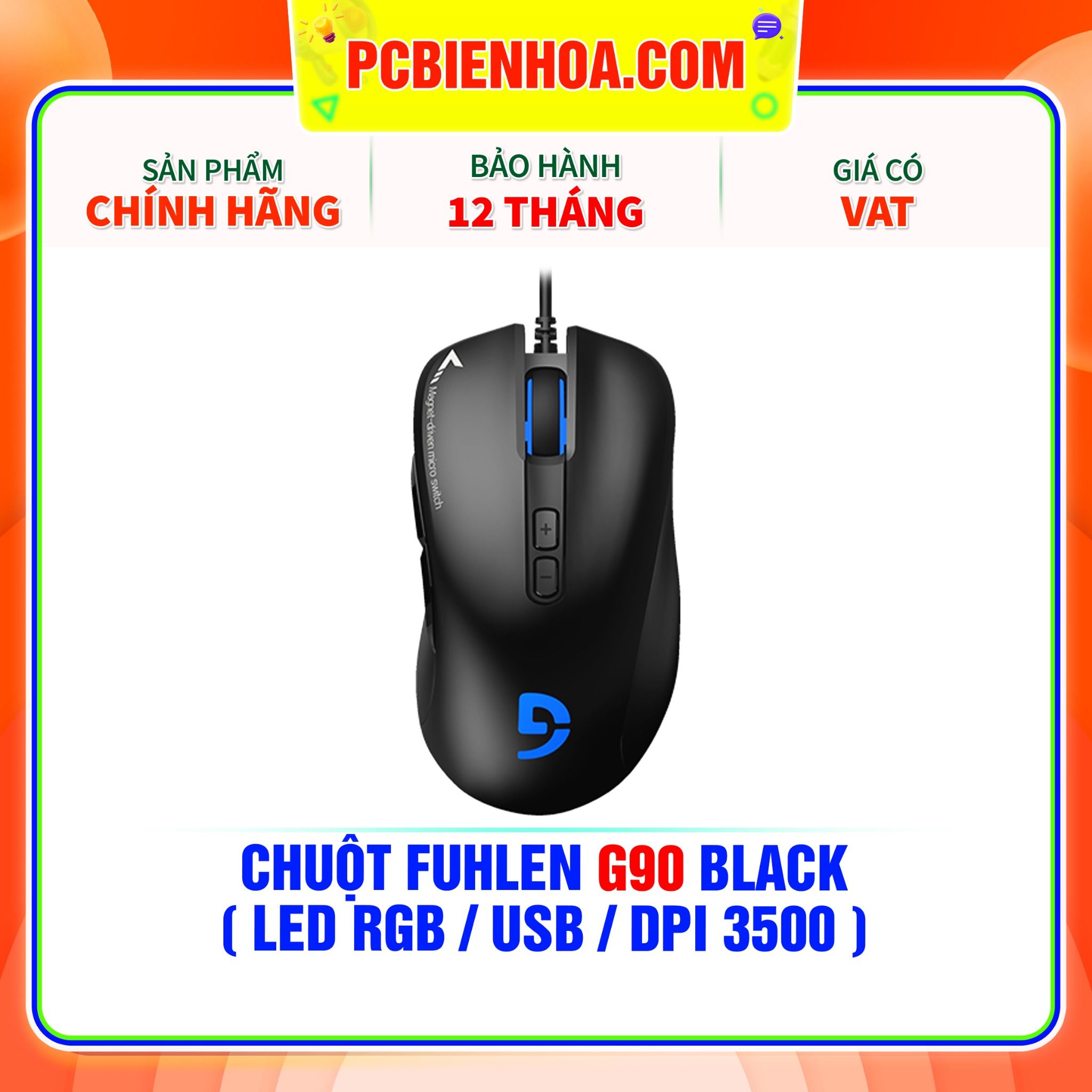  CHUỘT FUHLEN G90 BLACK ( LED RGB / USB / DPI 3500 ) 