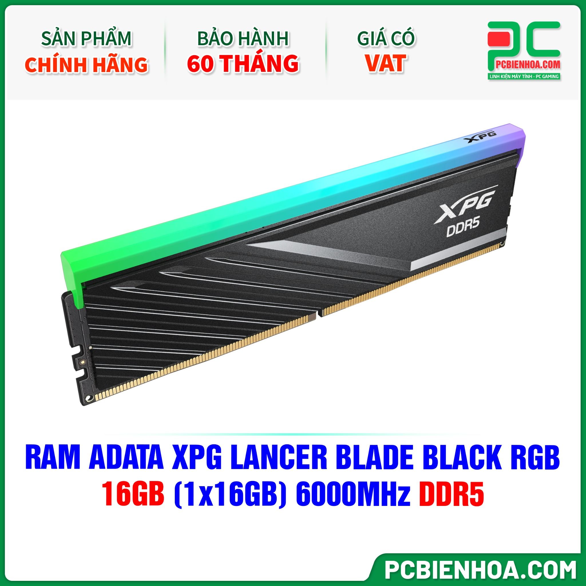 RAM ADATA XPG LANCER BLADE BLACK RGB - 16GB (1x16GB) 6000MHz DDR5