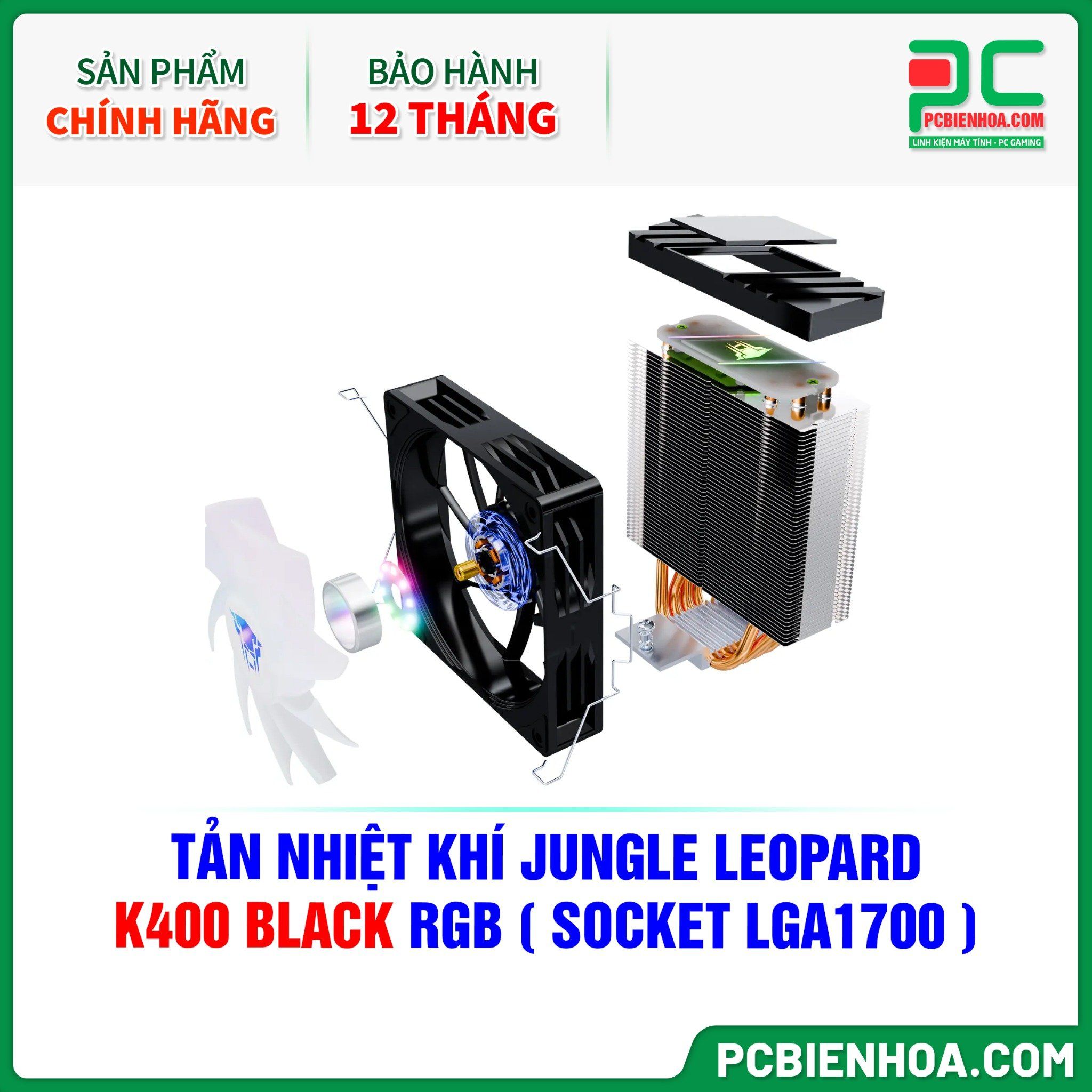 TẢN NHIỆT KHÍ JUNGLE LEOPARD K400 BLACK RGB ( HỖ TRỢ SOCKET LGA1700 )