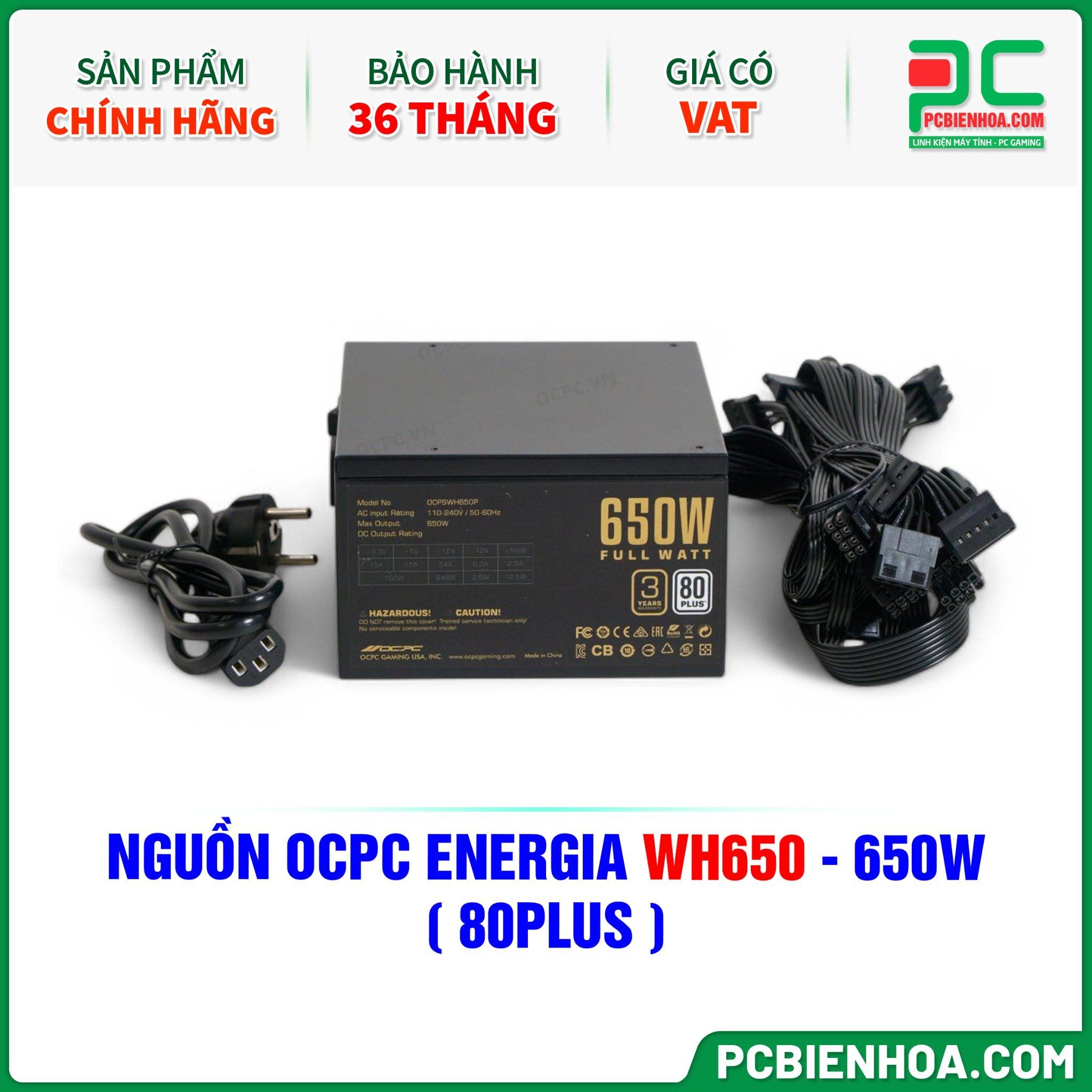 NGUỒN OCPC ENERGIA WH650 - 650W ( 80PLUS )