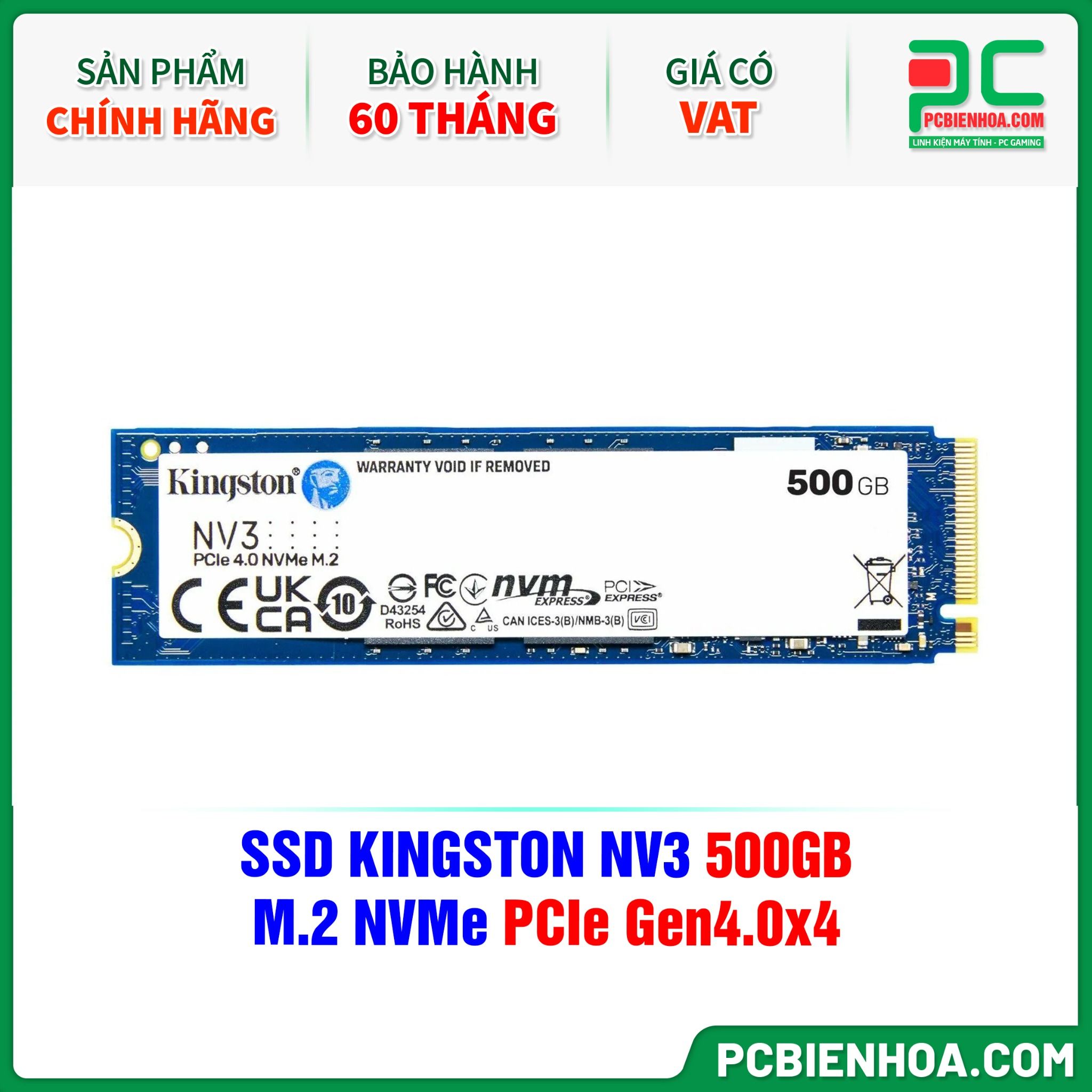 SSD KINGSTON NV3 500GB - M.2 NVMe PCIe Gen4.0x4 ( SNV3S/500G )