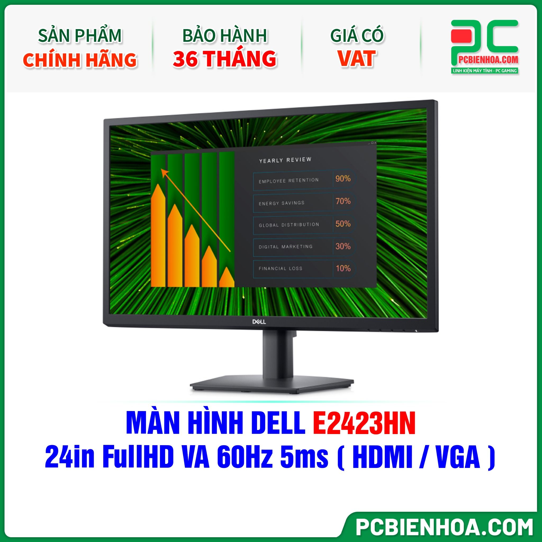 MÀN HÌNH DELL E2423HN - 24in FullHD VA 60Hz 5ms ( HDMI / VGA )