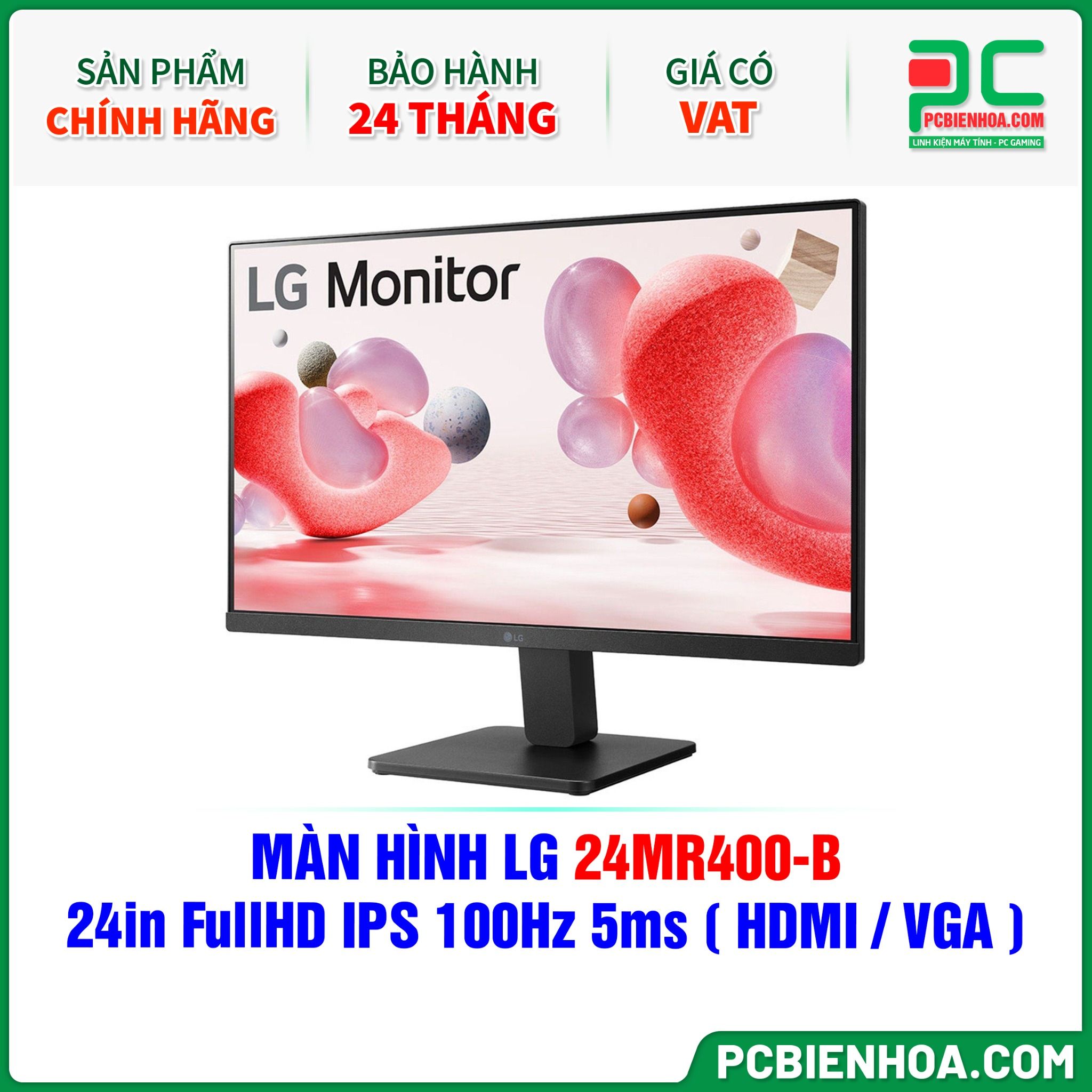 MÀN HÌNH LG 24MR400-B - 24in FullHD IPS 100Hz 5ms ( HDMI / VGA )