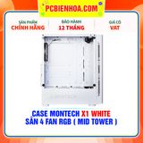  CASE MONTECH X1 WHITE - SẴN 4 FAN RGB ( MID TOWER ) 