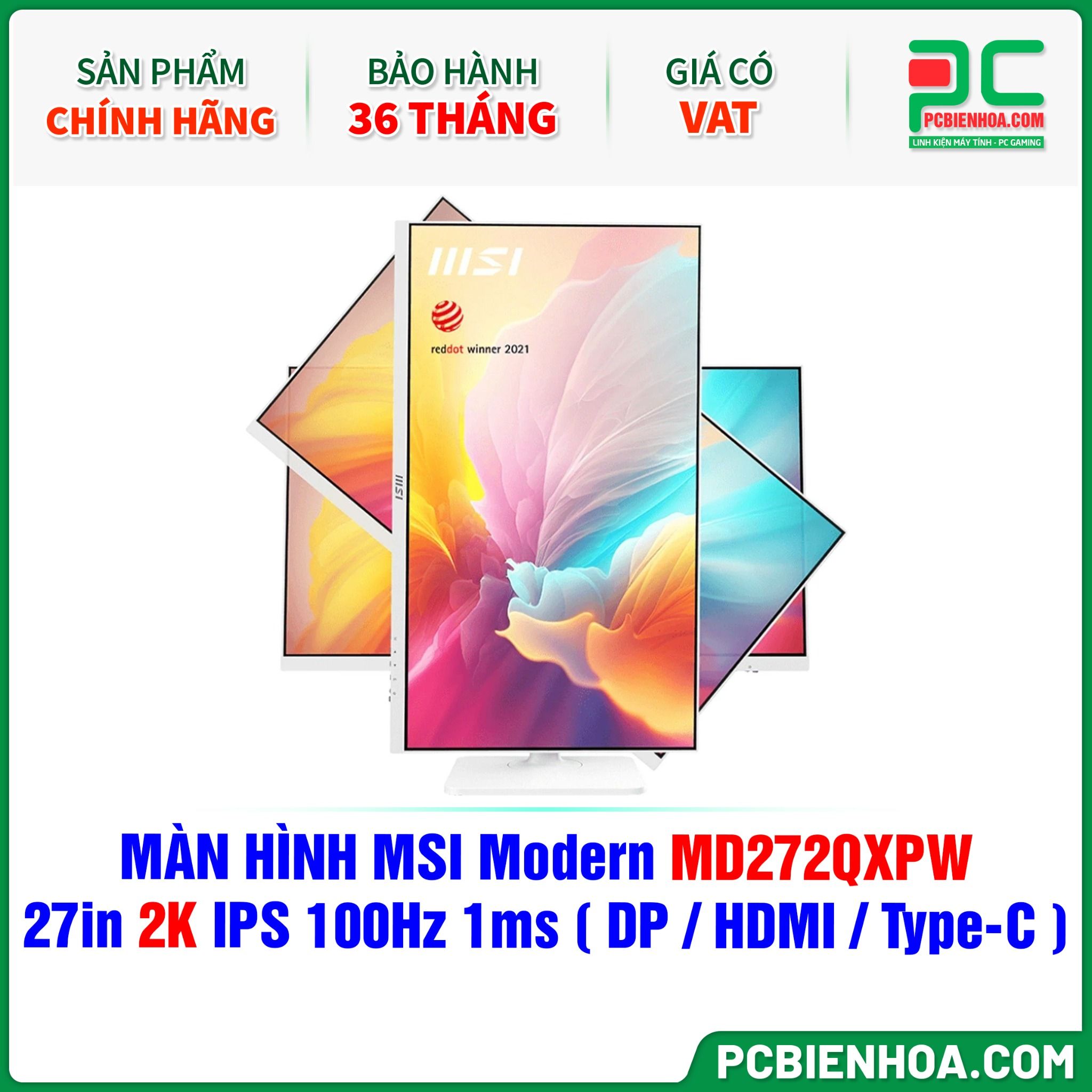 MÀN HÌNH MSI Modern MD272QXPW TRẮNG - 27in 2K IPS 100Hz 1ms ( DP / HDMI / Type-C )