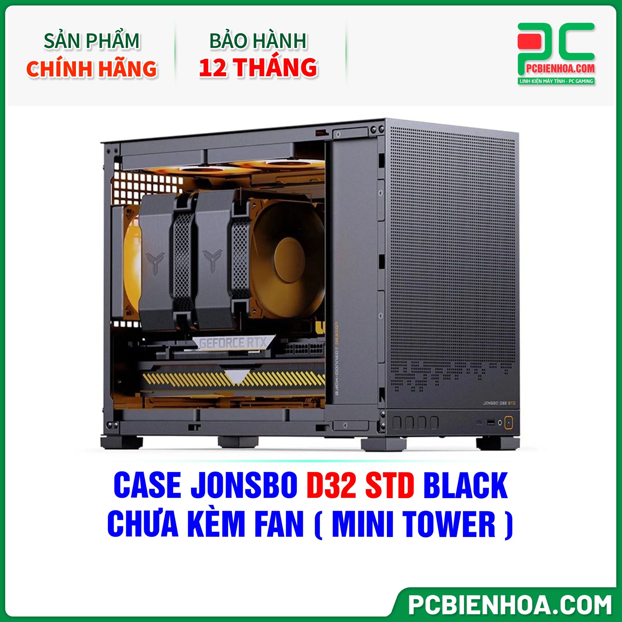 CASE JONSBO D32 STD BLACK - CHƯA KÈM FAN ( MINI TOWER )