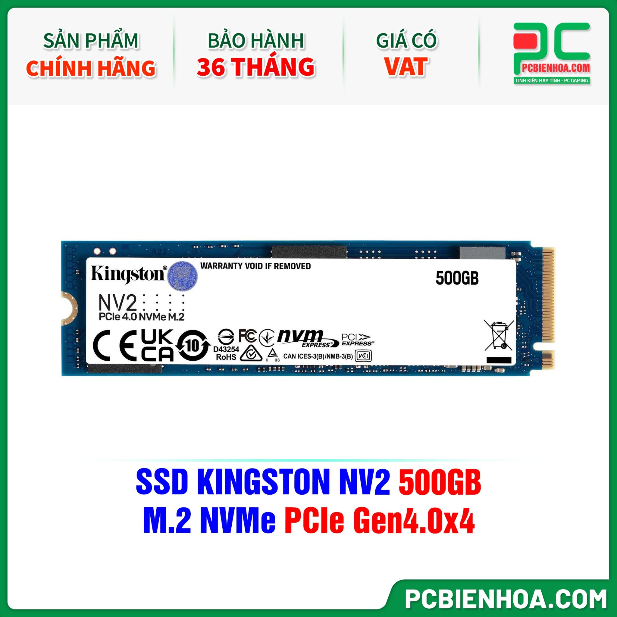 SSD KINGSTON NV2 500GB - M.2 NVMe PCIe Gen4.0x4 ( SNV2S/500G )