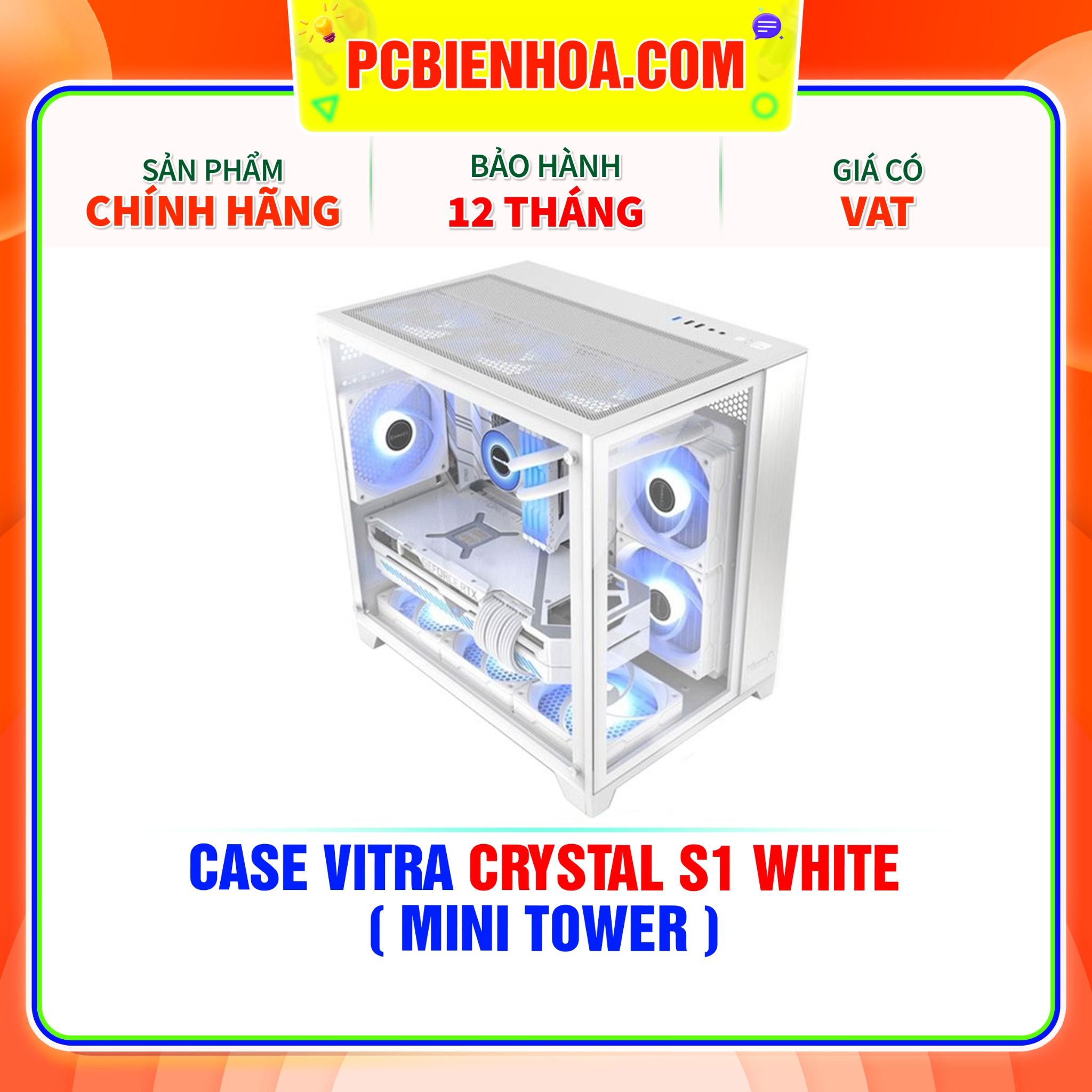  CASE VITRA CRYSTAL S1 WHITE ( MINI TOWER ) 