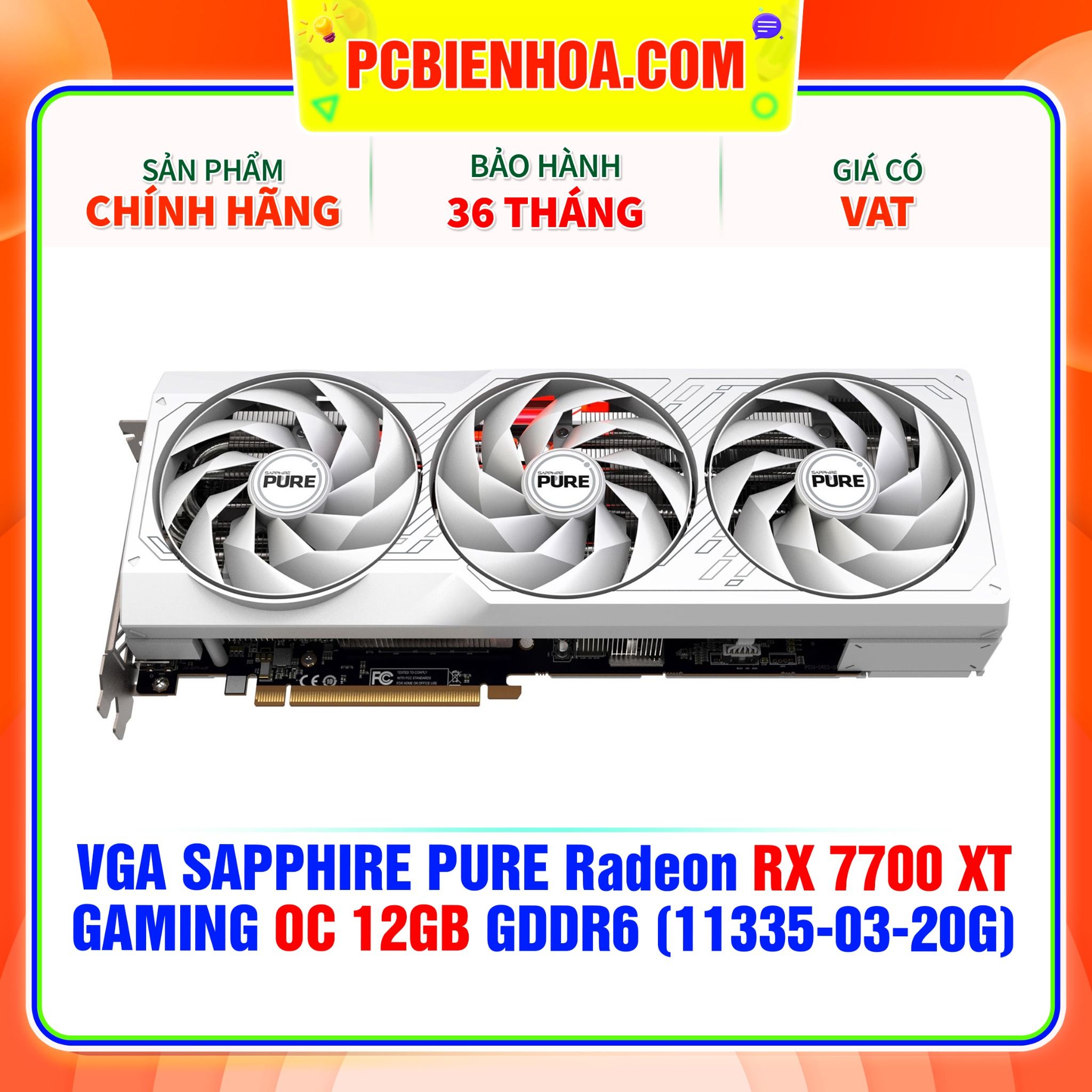  VGA SAPPHIRE PURE Radeon RX 7700 XT GAMING OC 12GB GDDR6 (11335-03-20G) 