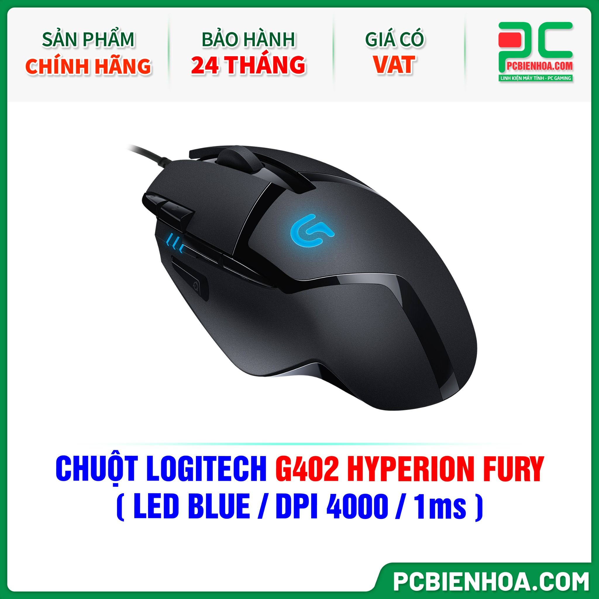 CHUỘT LOGITECH G402 HYPERION FURY ( LED BLUE / DPI 4000 / 1ms )