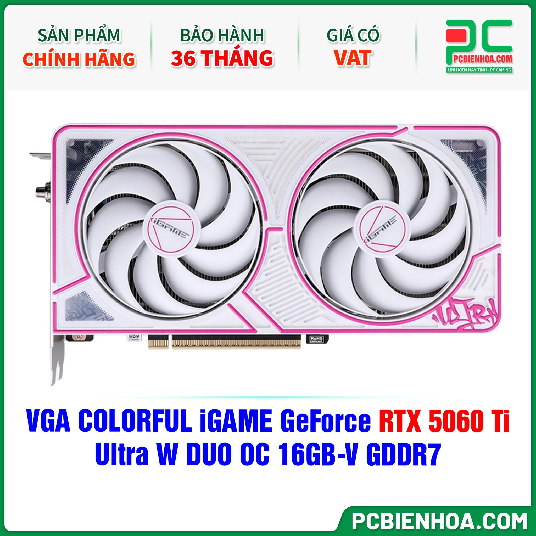 VGA COLORFUL iGAME GeForce RTX 5060 Ti Ultra W DUO OC 16GB-V GDDR7
