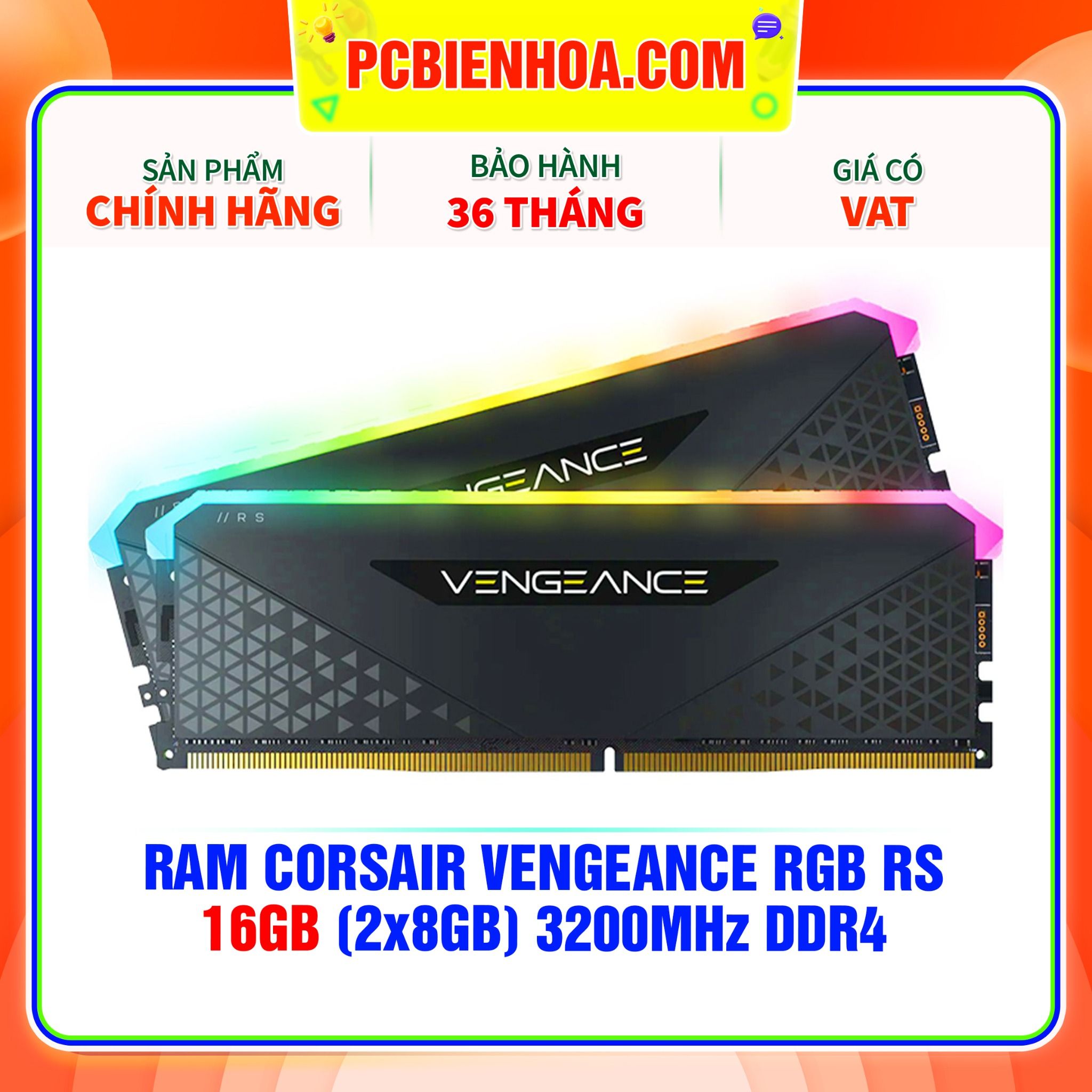  RAM CORSAIR VENGEANCE RGB RS 16GB (2x8GB) 3200MHz DDR4 C16 (CMG16GX4M2E3200C16) 