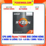  CPU AMD Ryzen 7 5700G BOX CHÍNH HÃNG ( 8 NHÂN 16 LUỒNG / 3.8 - 4.6 GHz / 20MB / VEGA 8 ) 