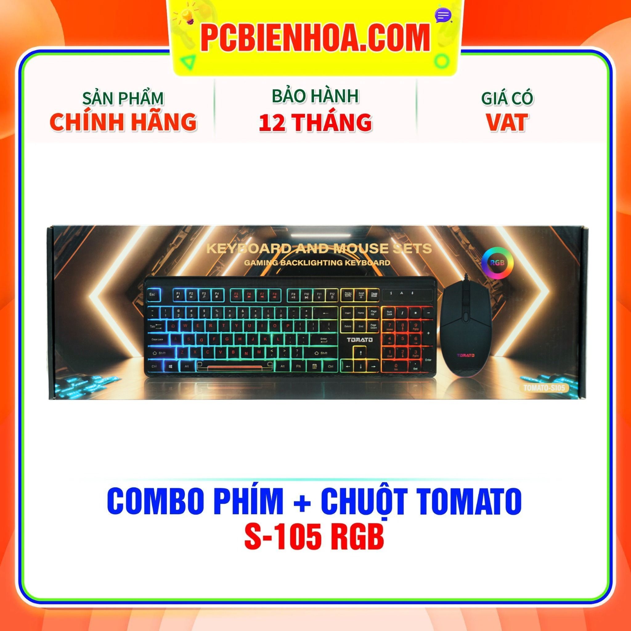  COMBO BÀN PHÍM + CHUỘT TOMATO S-105 RGB 