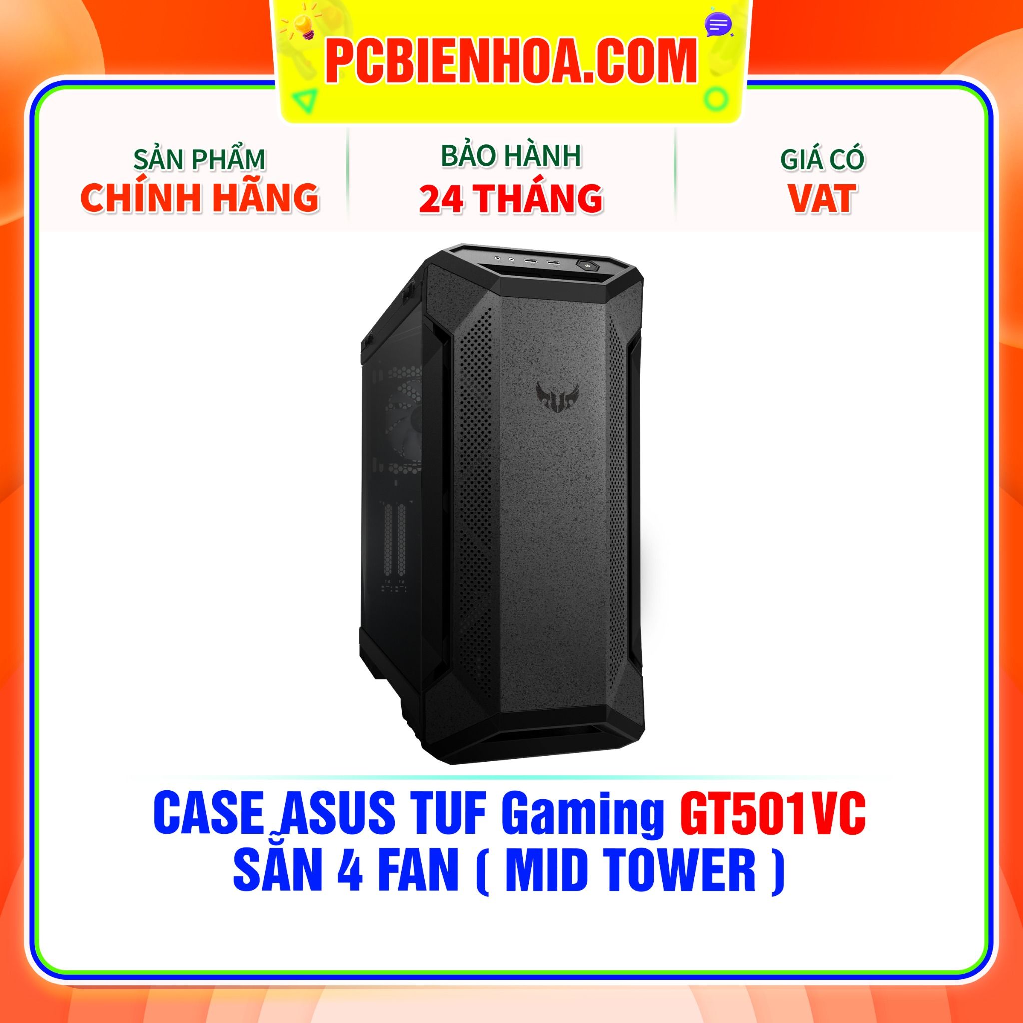  CASE ASUS TUF GAMING GT501VC - SẴN 4 FAN ( MID TOWER ) 