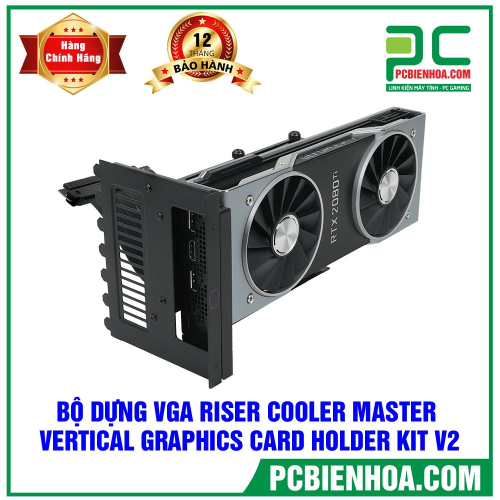 Bộ dựng VGA Cooler Master VGA Holder Vertical V2 kèm Riser PCI-E 3.0 (KHUNG + CABLE PCI-E 3.0)