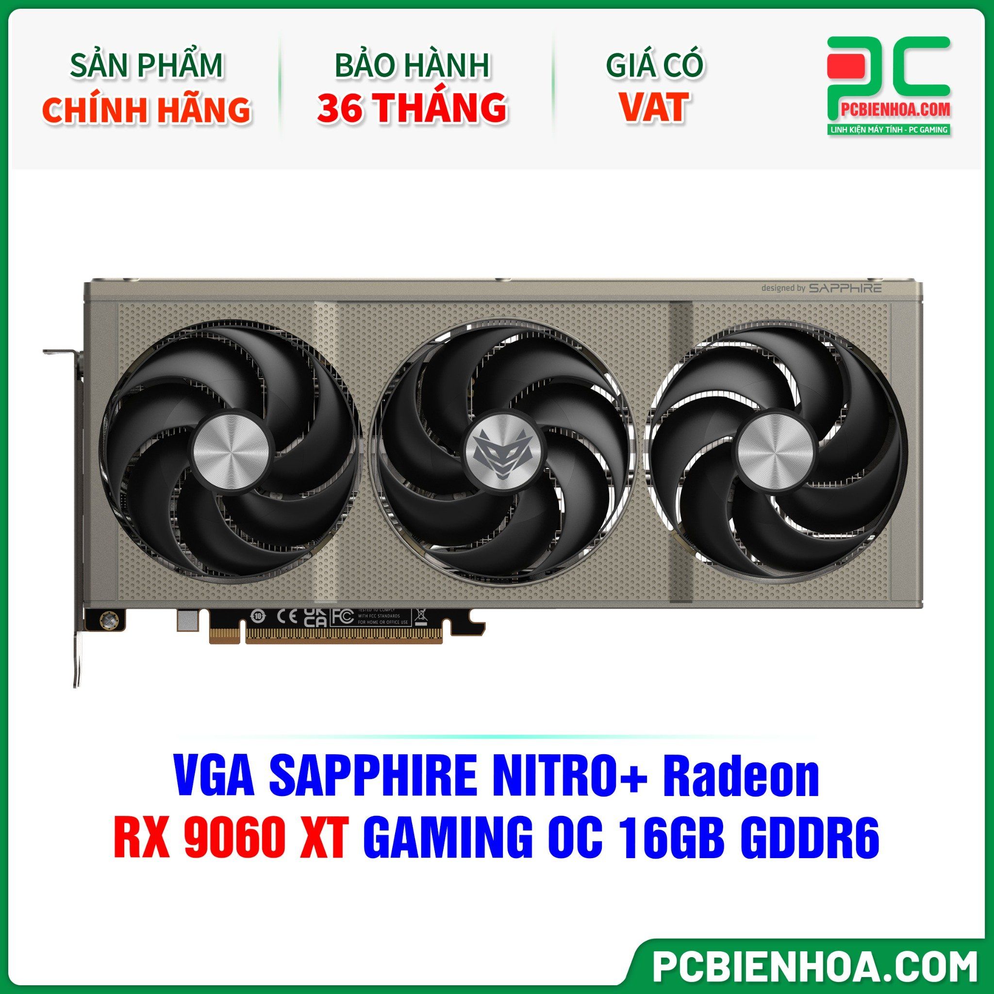 VGA SAPPHIRE NITRO+ Radeon RX 9060 XT GAMING OC 16GB GDDR6 (11350-01-20G)