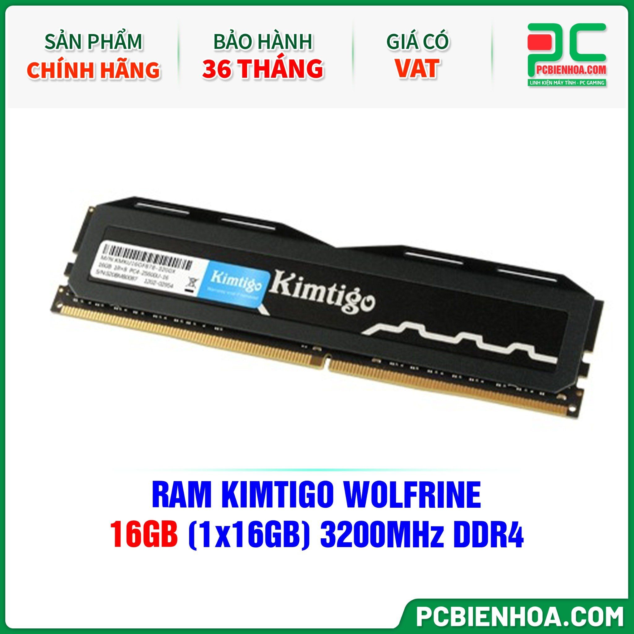 RAM KIMTIGO WOLFRINE - 16GB (1x16GB) 3200MHz DDR4