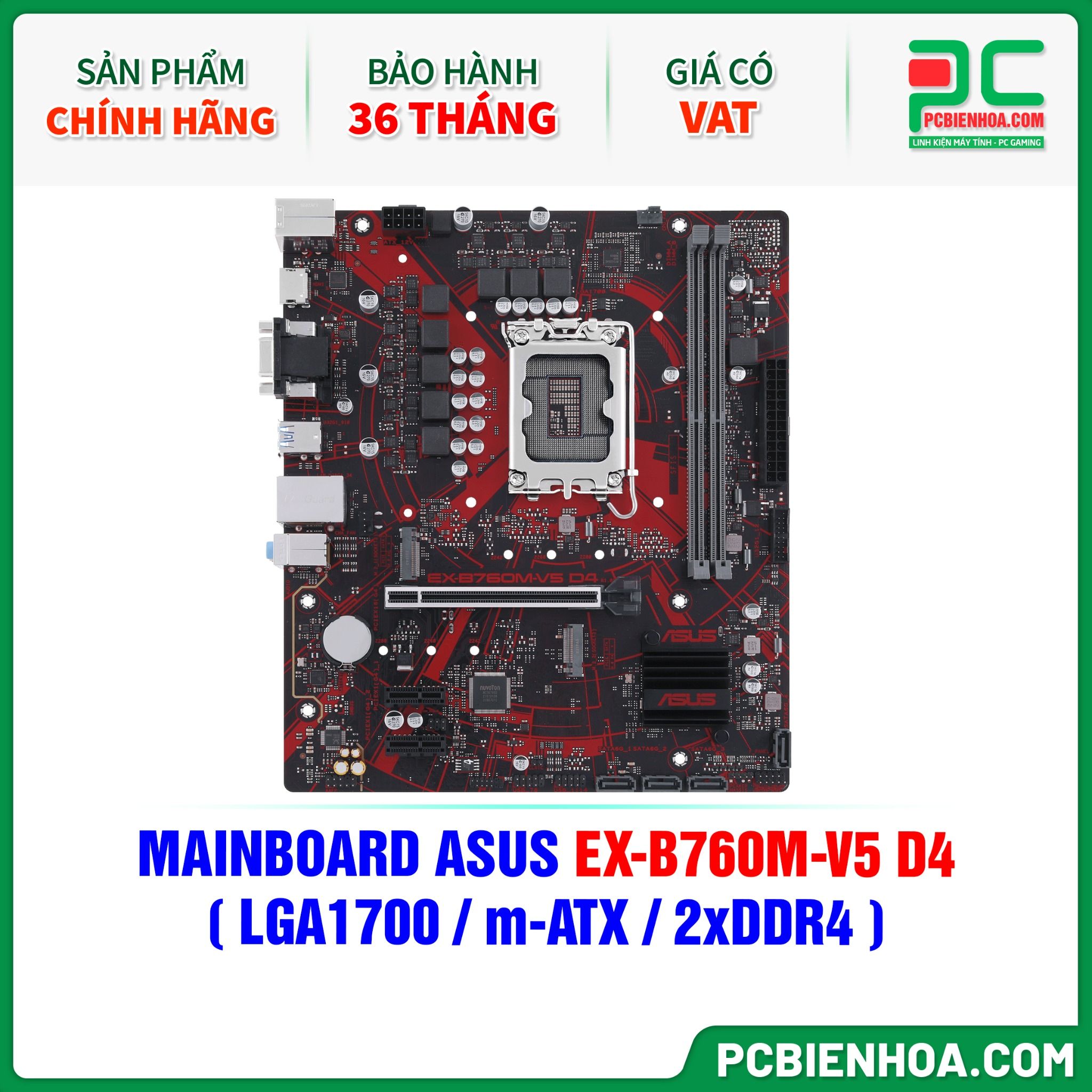MAINBOARD ASUS EX-B760M-V5 D4 ( LGA1700 / m-ATX / 2xDDR4 )