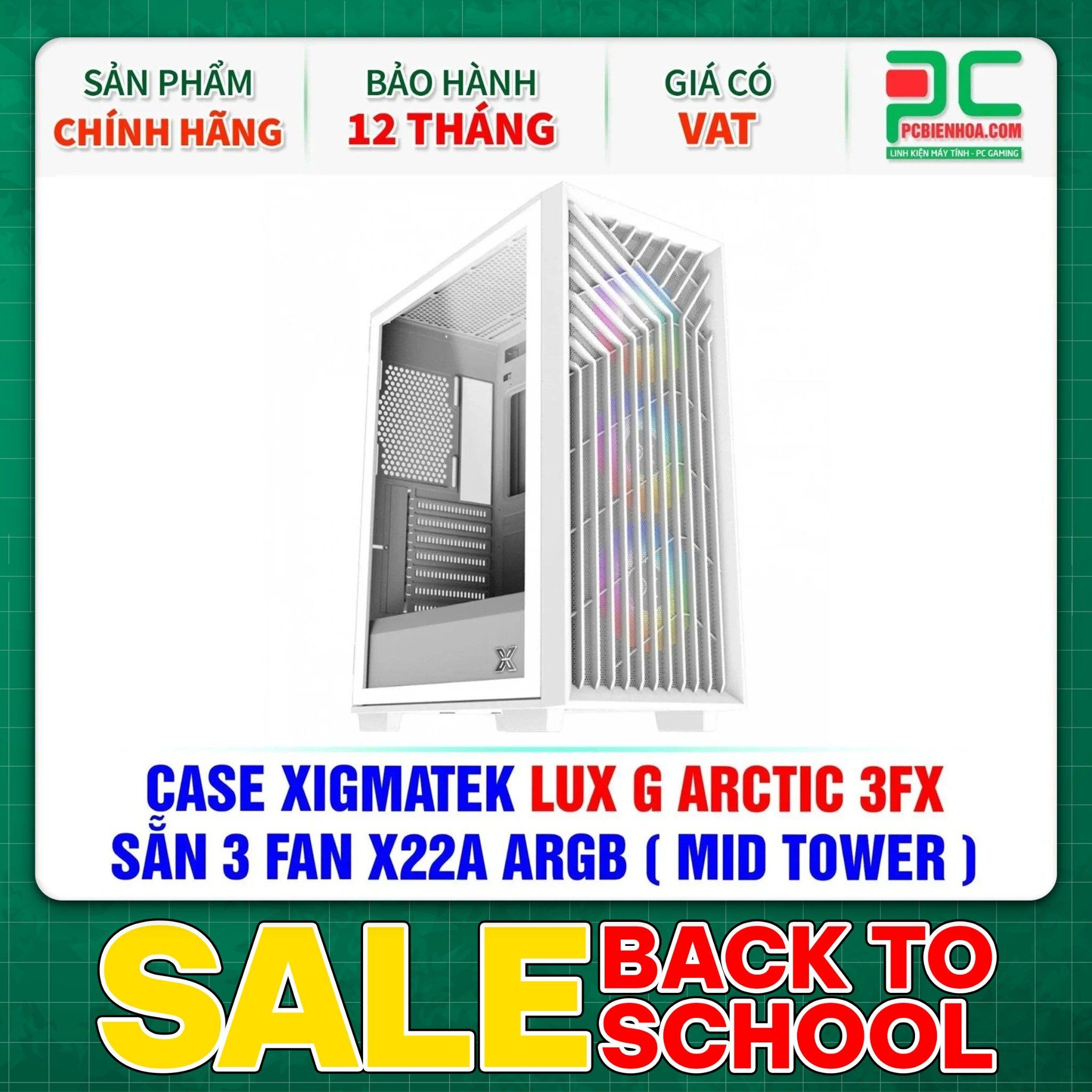 THANH LÝ - CASE XIGMATEK LUX G ARCTIC 3FX - SẴN 3 FAN X22A ARGB ( MID TOWER - EN48717 )
