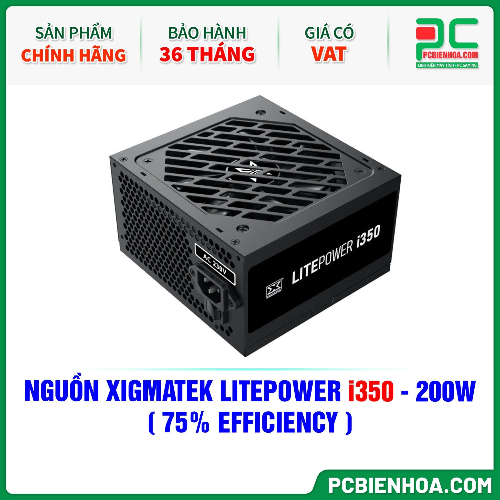 NGUỒN XIGMATEK LITEPOWER i350 - 200W ( 75% EFFICIENCY - EN44601 )