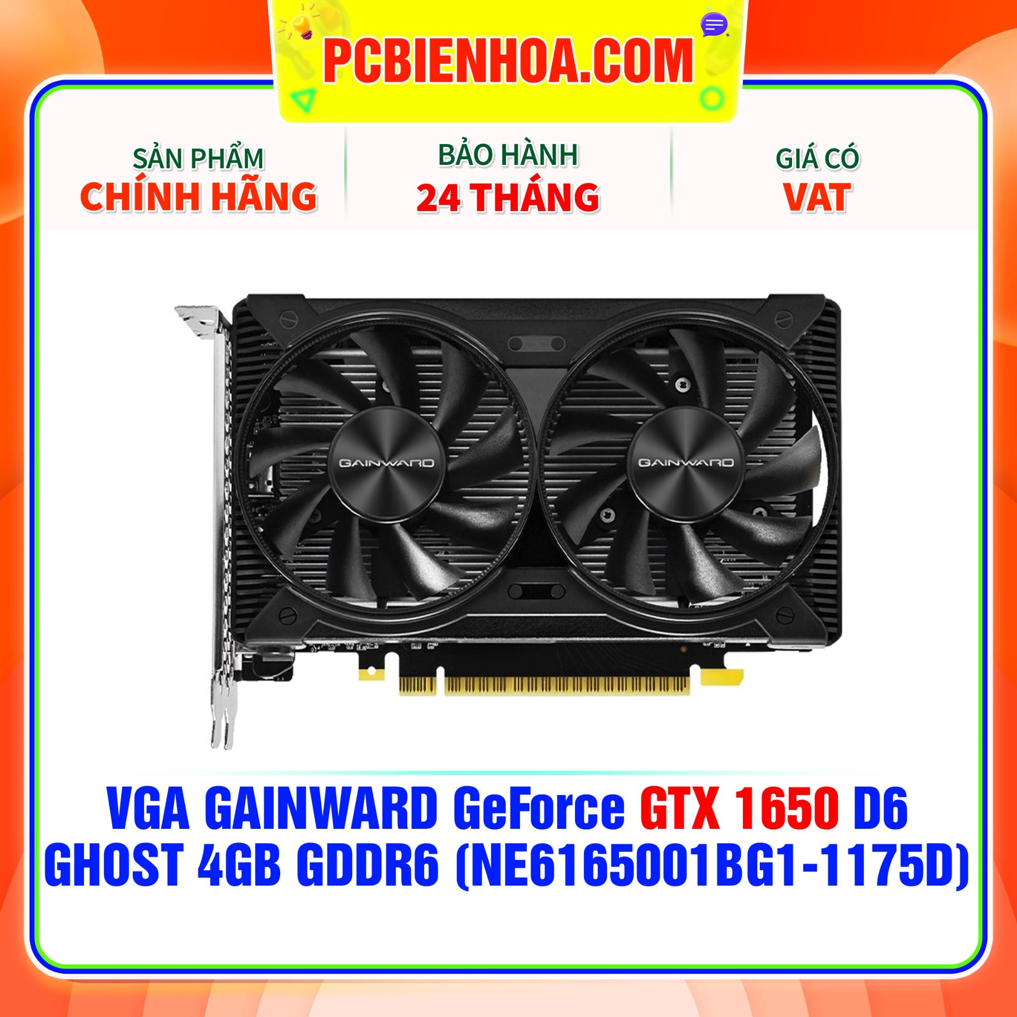  VGA GAINWARD GeForce GTX 1650 D6 GHOST 4GB GDDR6 (NE6165001BG1-1175D) 