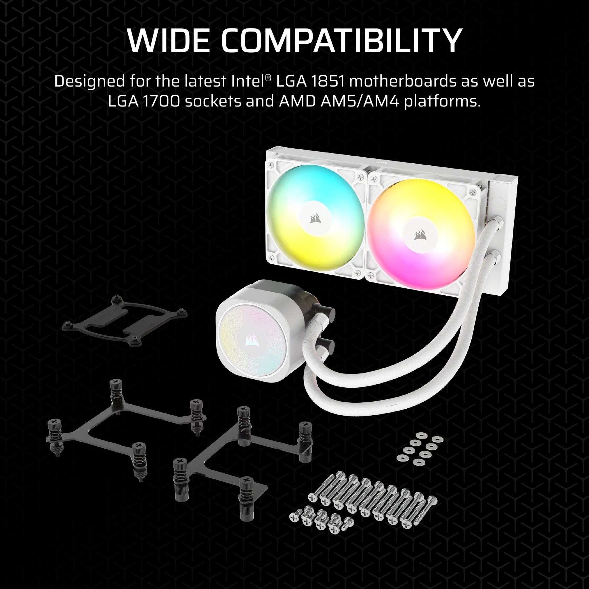 TẢN NHIỆT NƯỚC AIO CORSAIR NAUTILUS 240 RS ARGB WHITE ( HỖ TRỢ SOCKET LGA1700|1851 / AM5 )