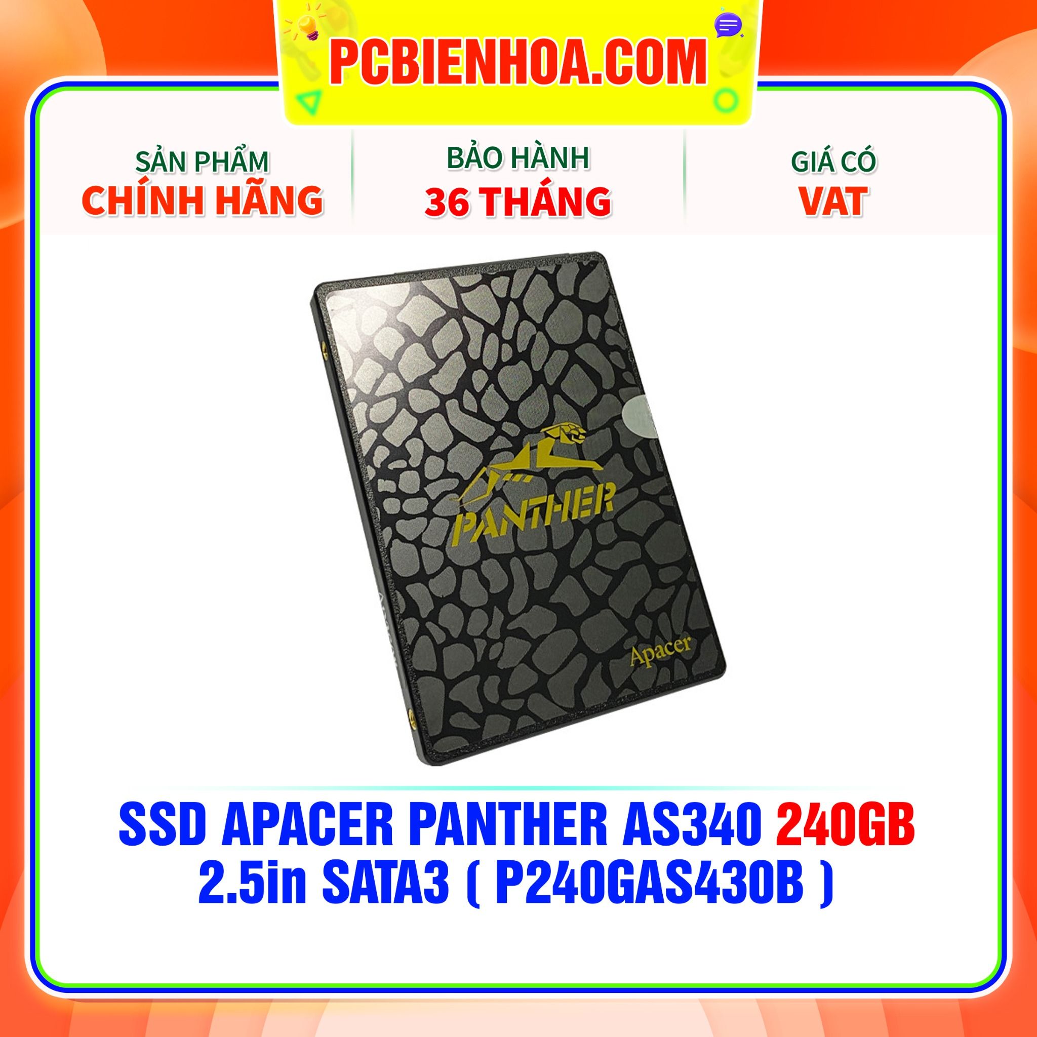  SSD APACER PANTHER AS340 240GB - 2.5in SATA3 ( P240GAS430B ) 