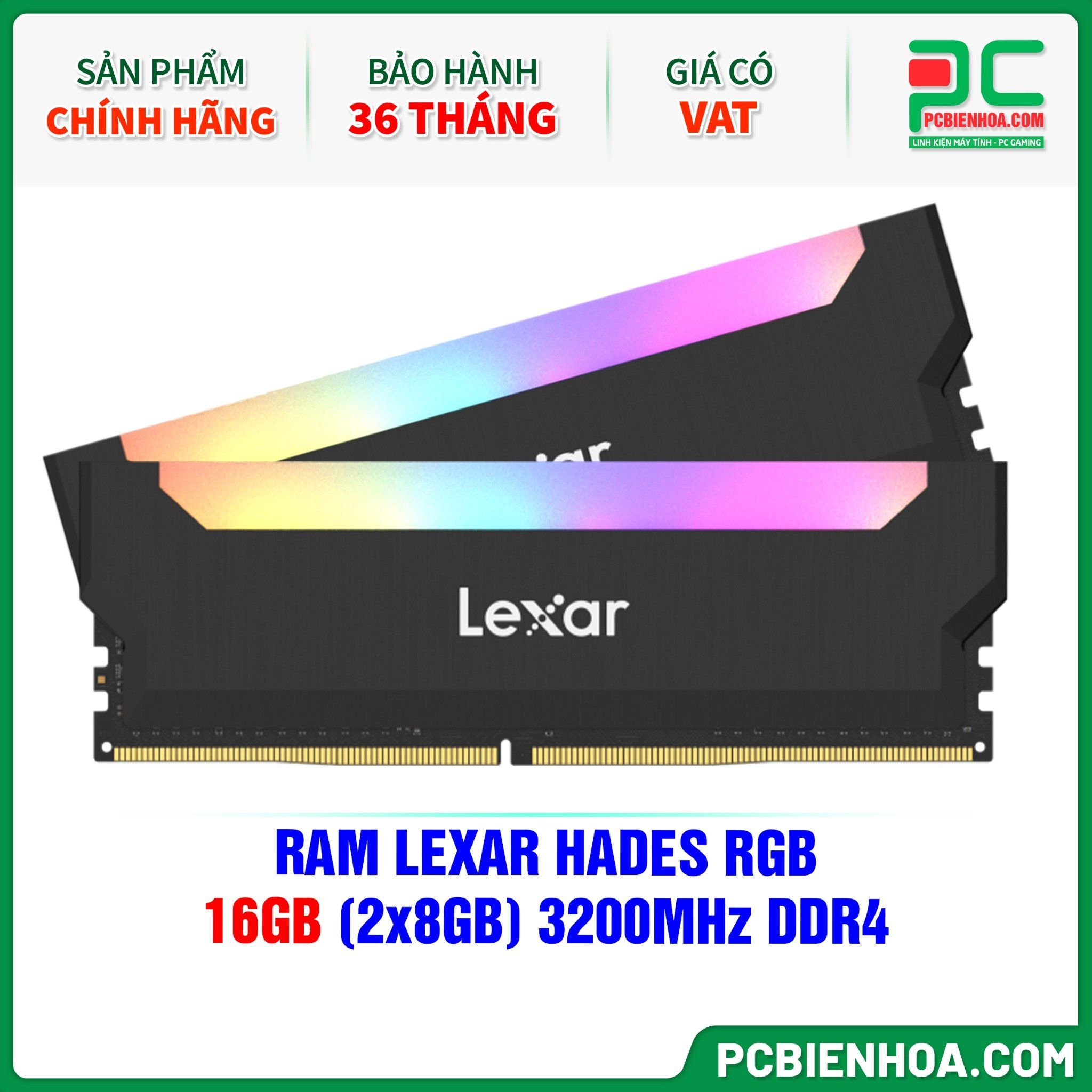 RAM LEXAR HADES RGB - 16GB (2x8GB) 3200MHz DDR4