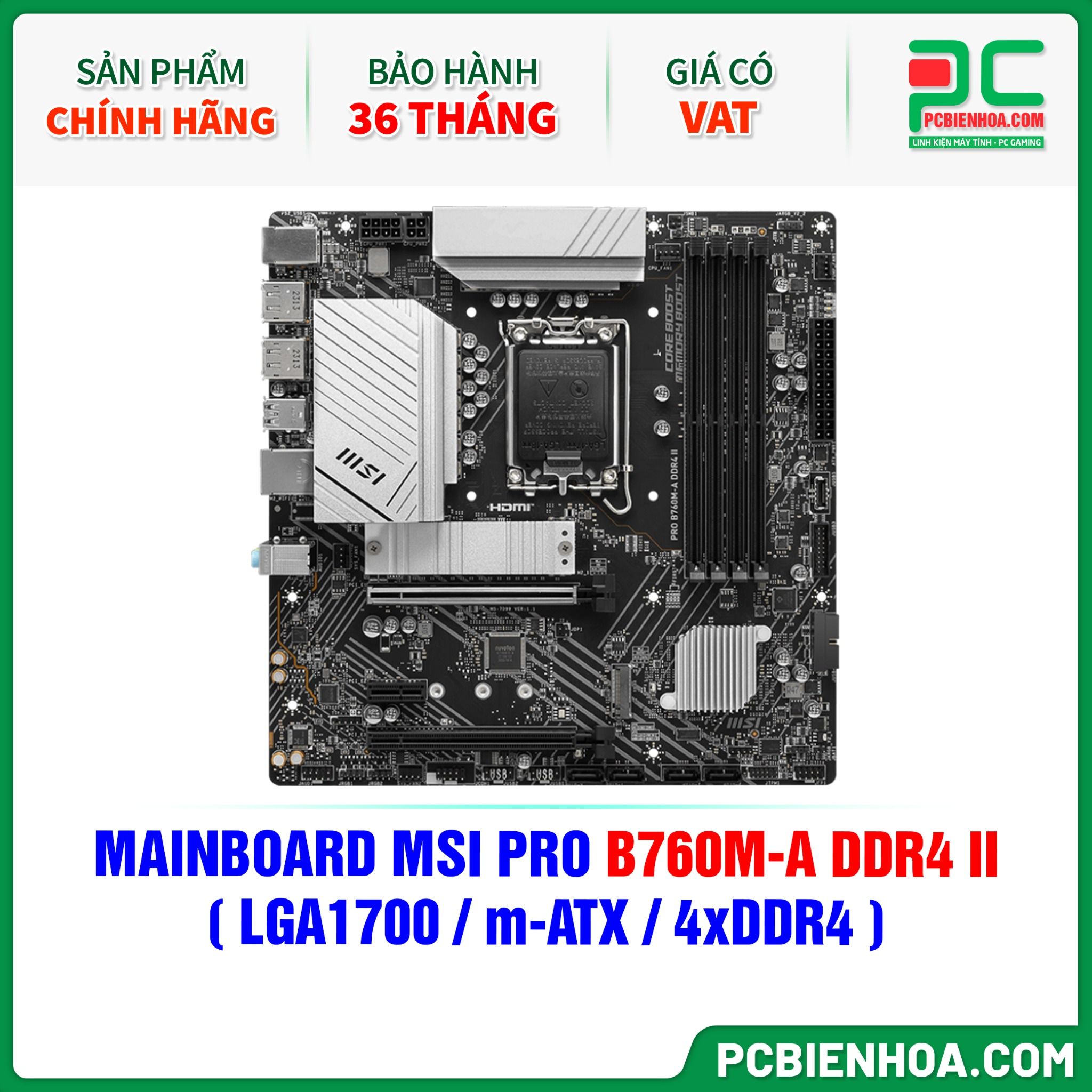 MAINBOARD MSI PRO B760M-A DDR4 II ( LGA1700 / m-ATX / 4xDDR4 )